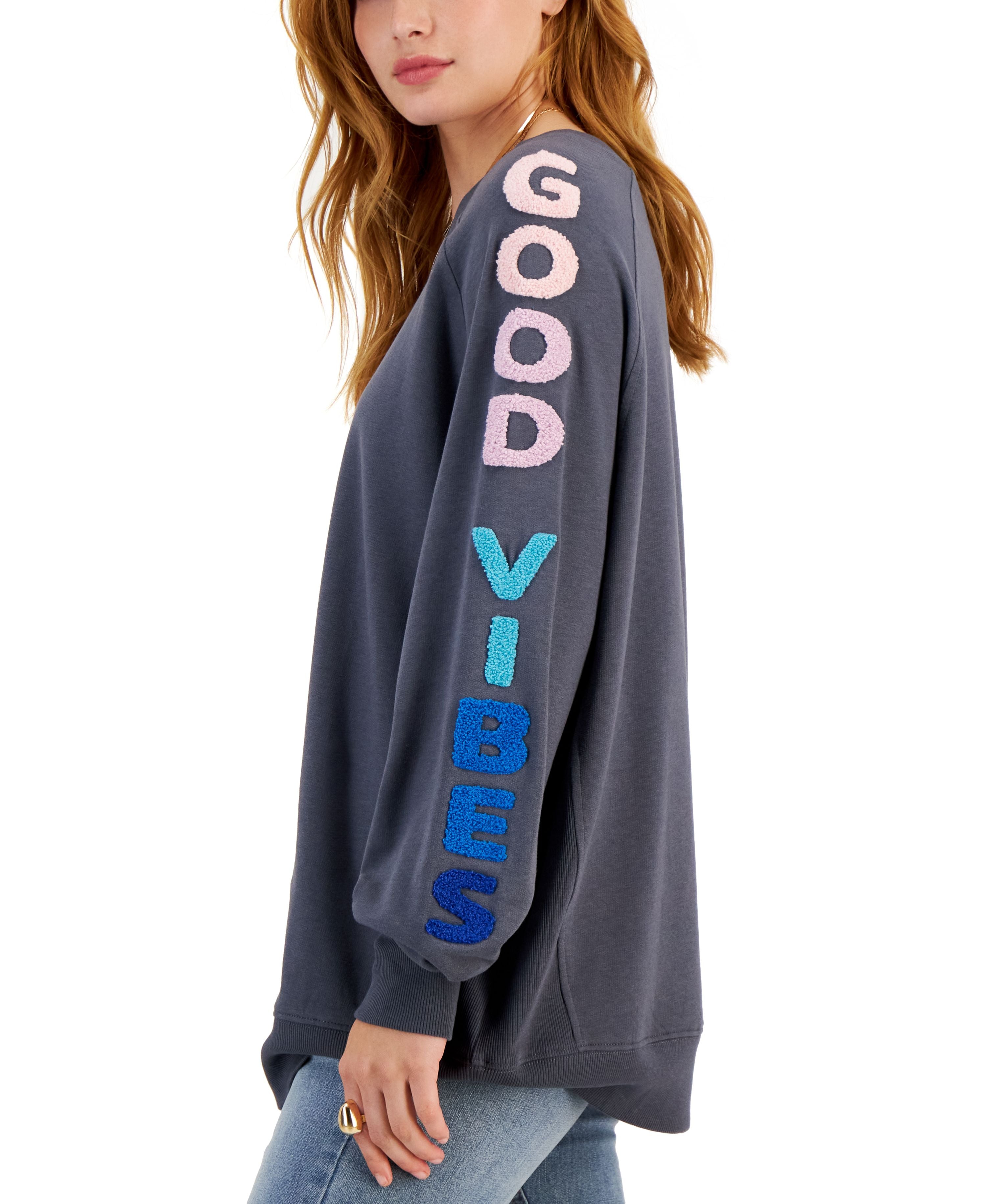 Juniors' Good Vibes Sweatshirt