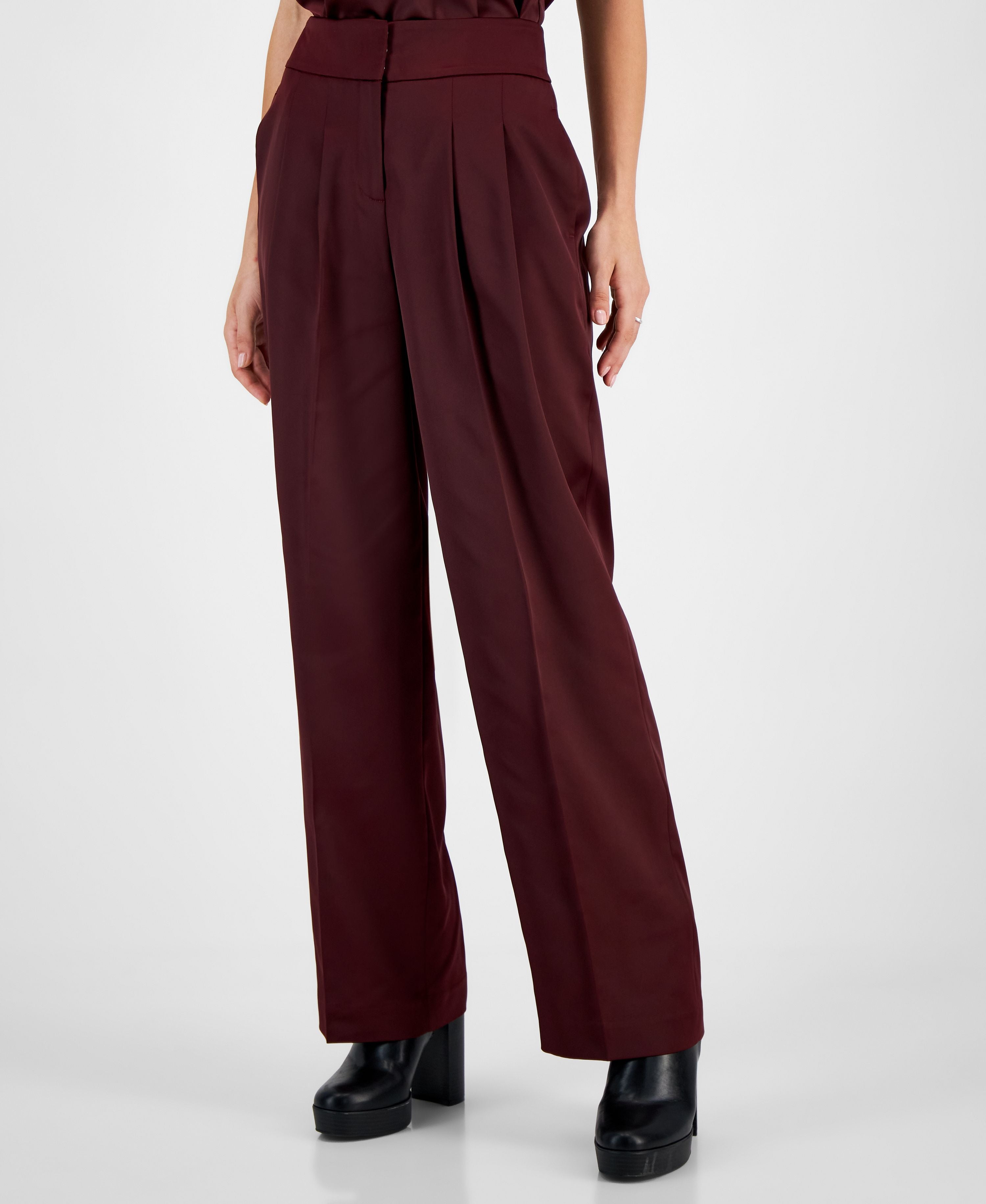 Women's Satin Wide-Leg Pants
