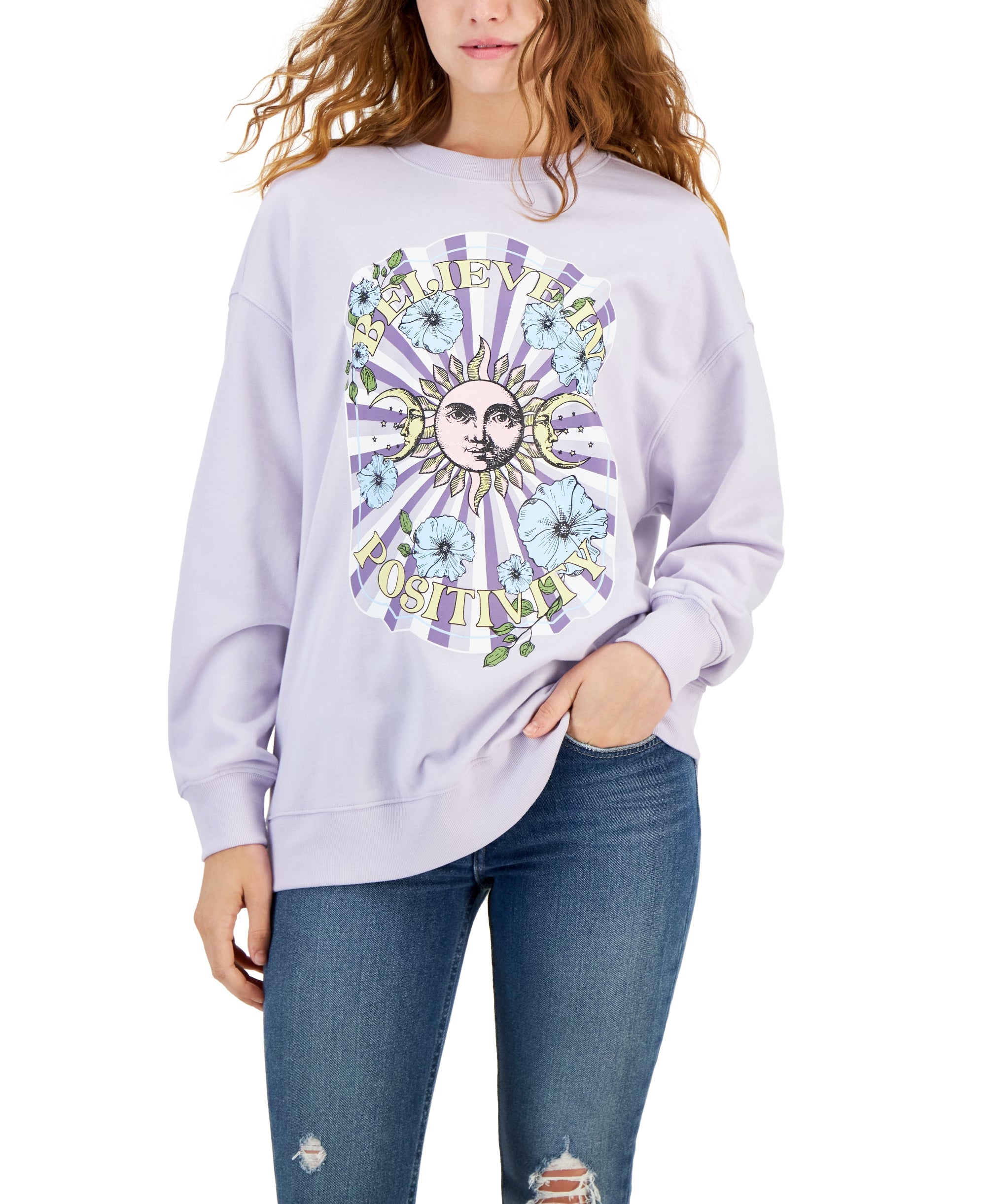 Juniors' Celestial Positivity Sweatshirt