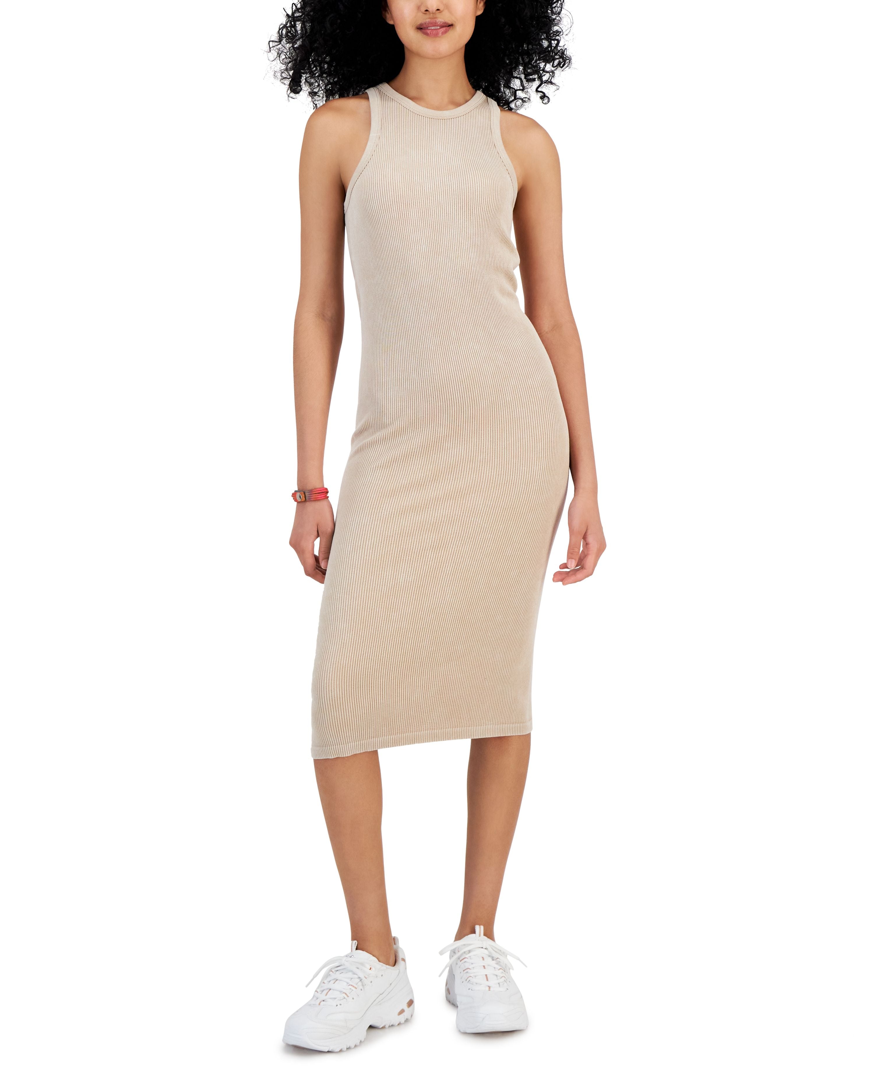 Juniors' Ribbed Seamless Midi Dress