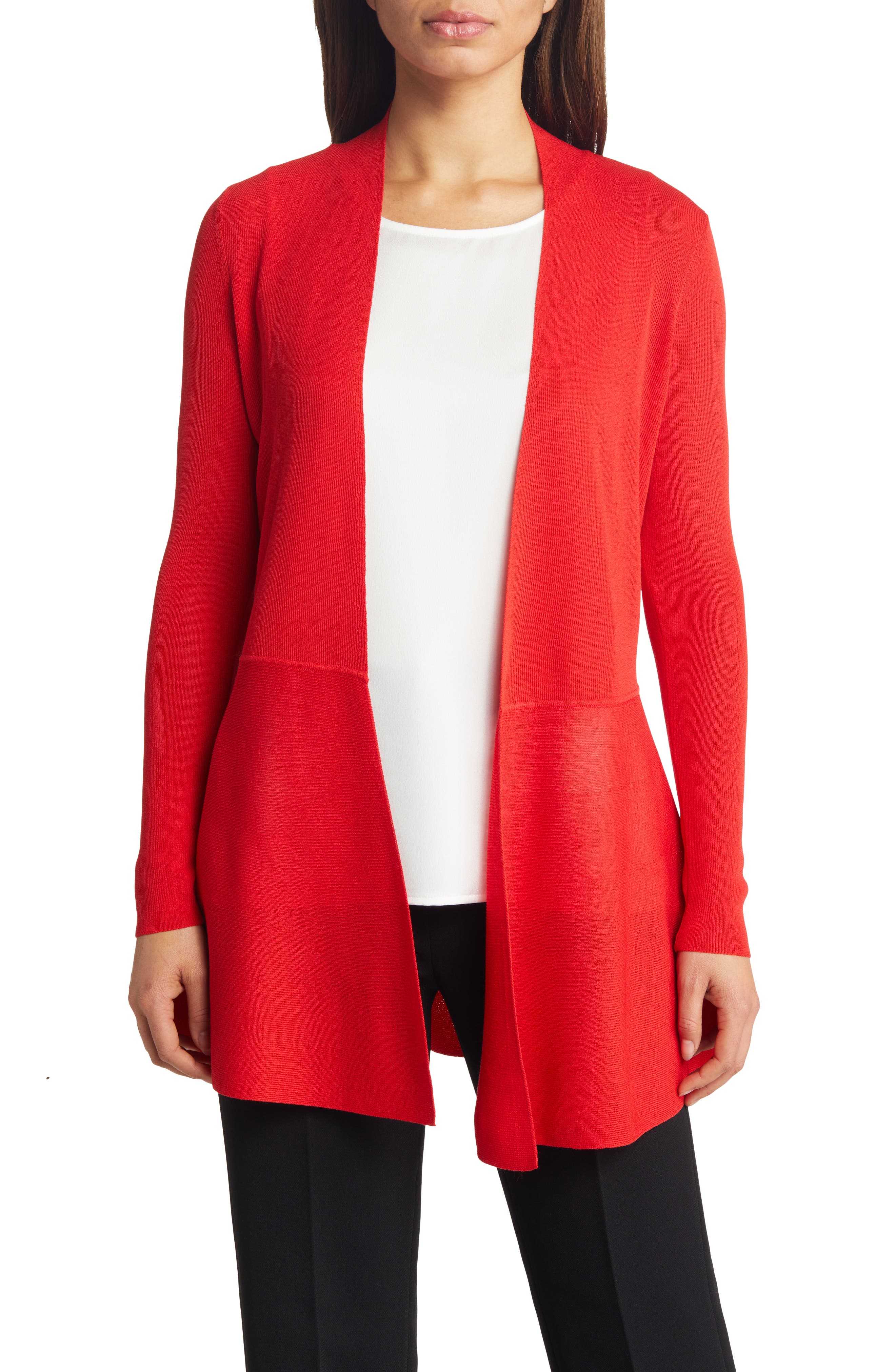 Anne Klein Monterey Open Front Peplum Cardigan