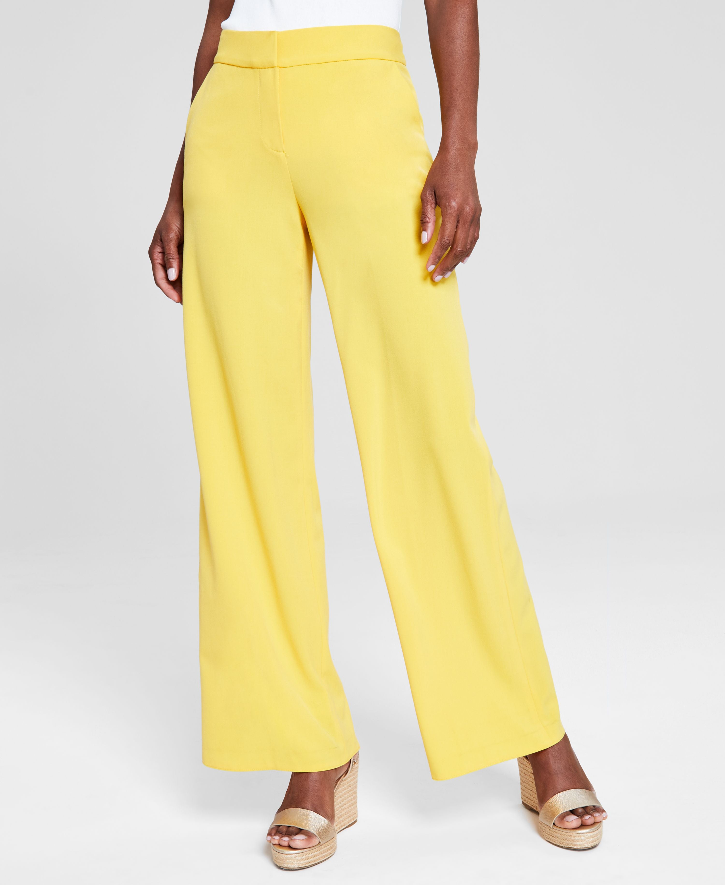 Women's Mid-Rise Wide-Leg Pants