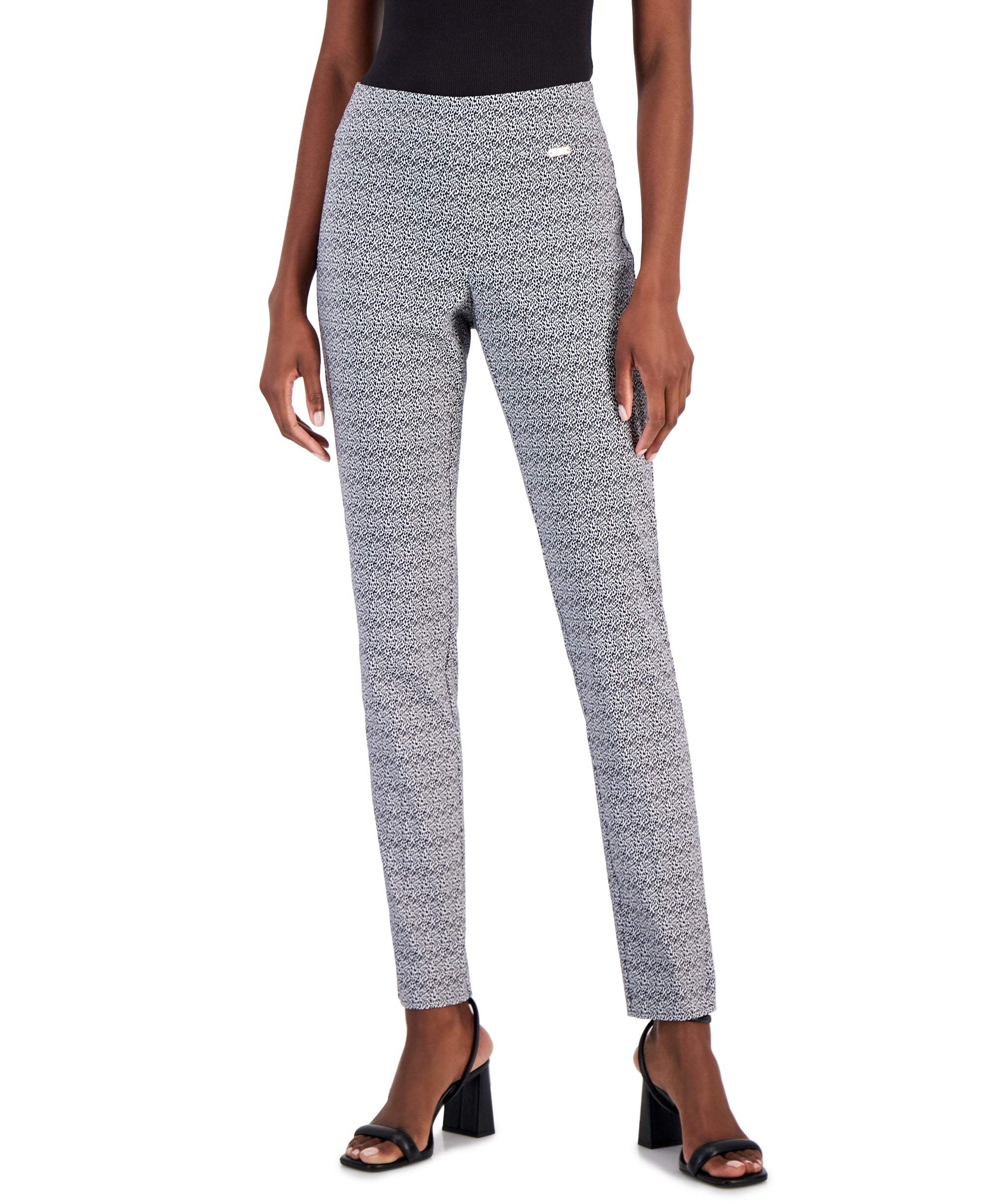Women's Animal-Print Asymmetric Top & Tummy-Control Mid-Rise Skinny Pants Serena Spots A 2