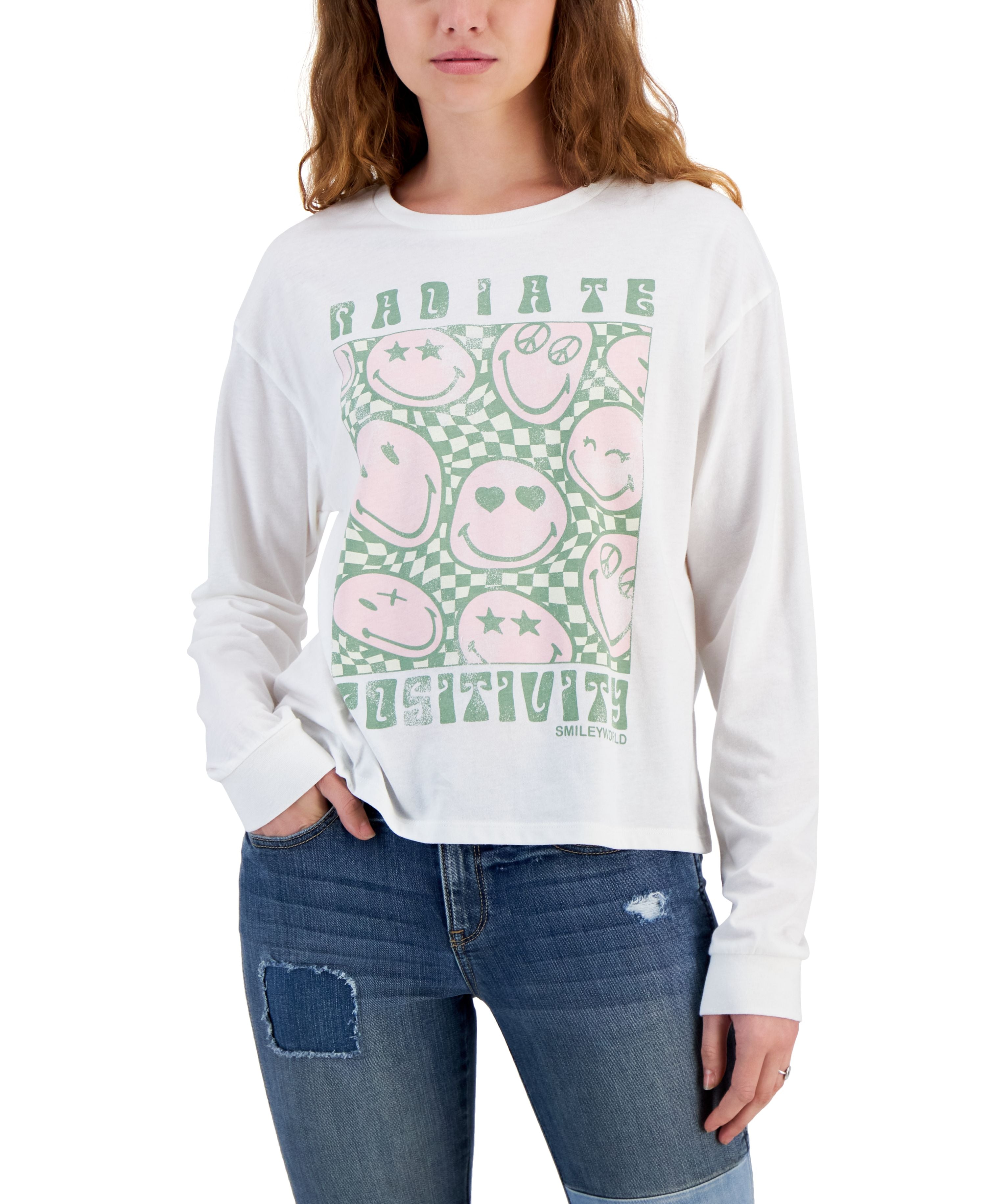 Juniors' Positivity Long-Sleeve T-Shirt