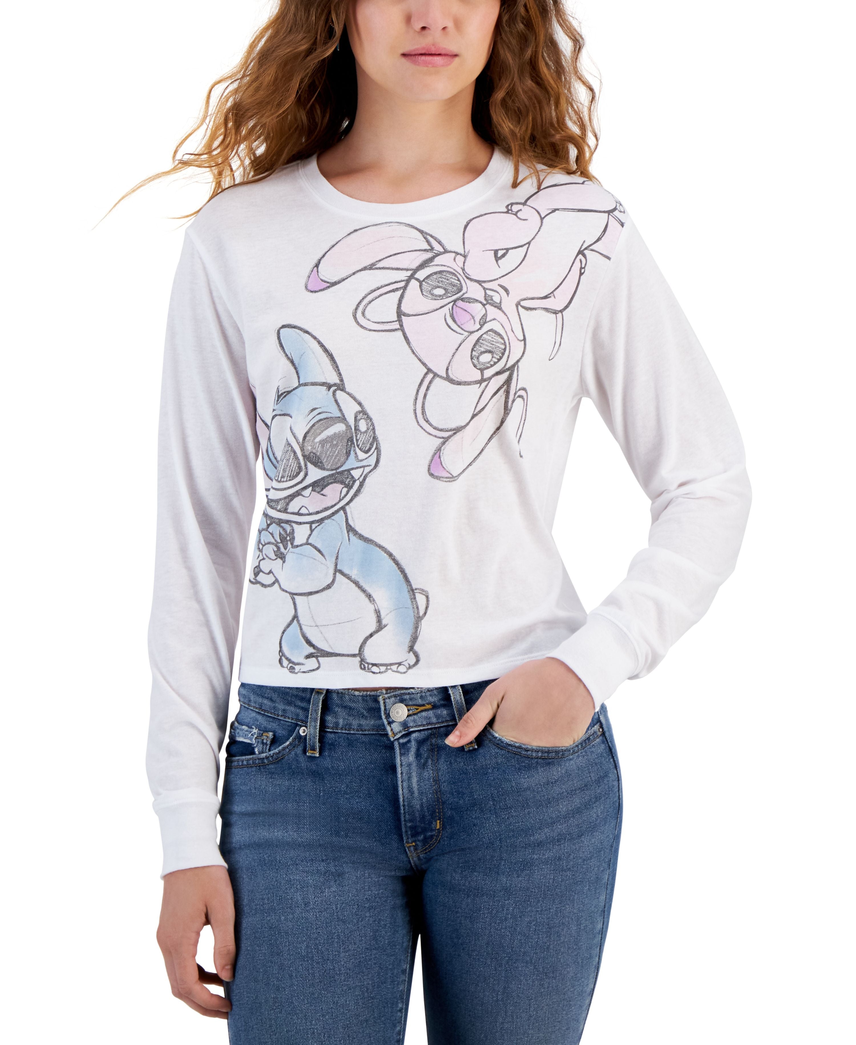 Juniors' Stitch & Friends Long-Sleeve T-Shirt