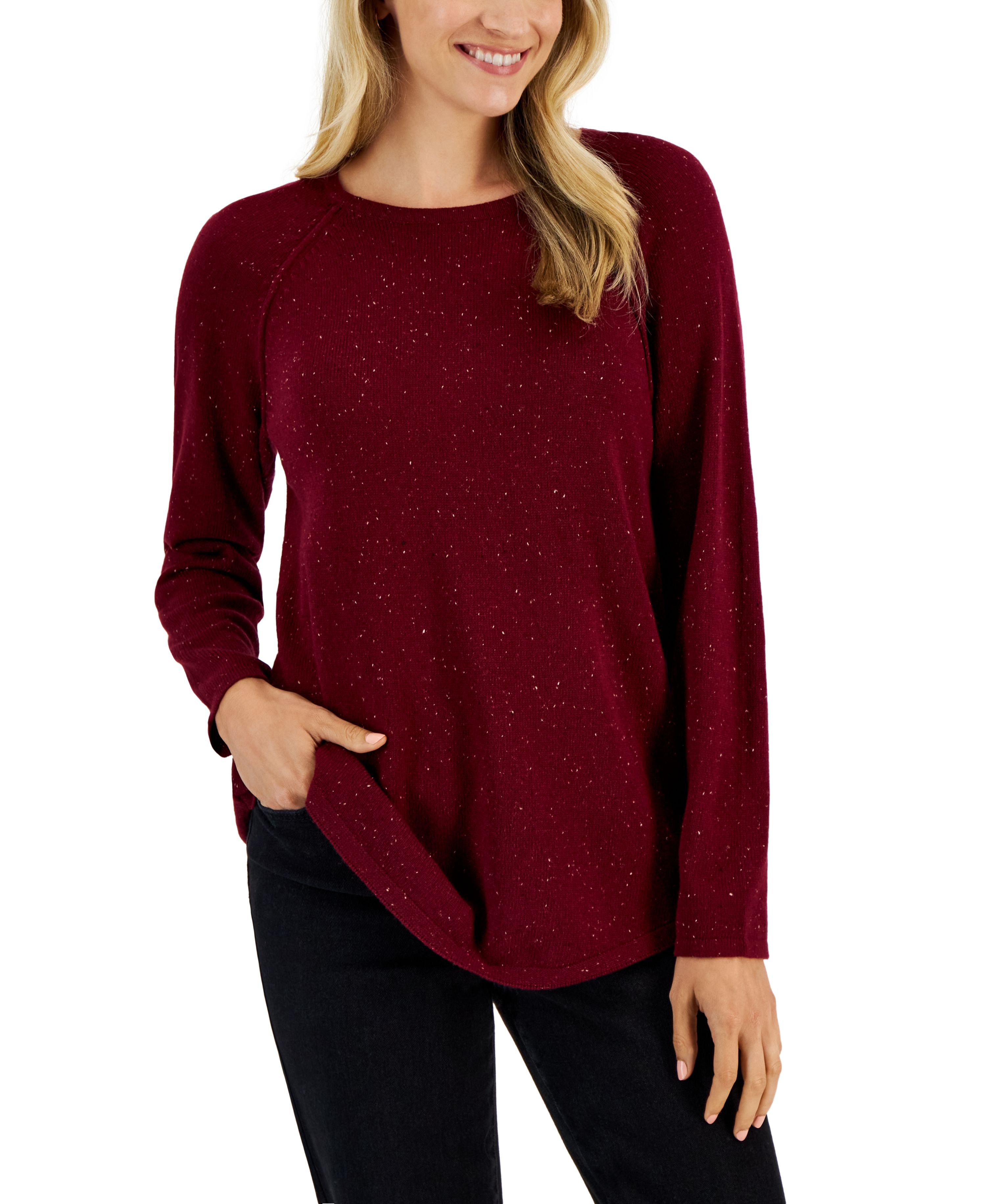 Women's Curved Hem Sweater