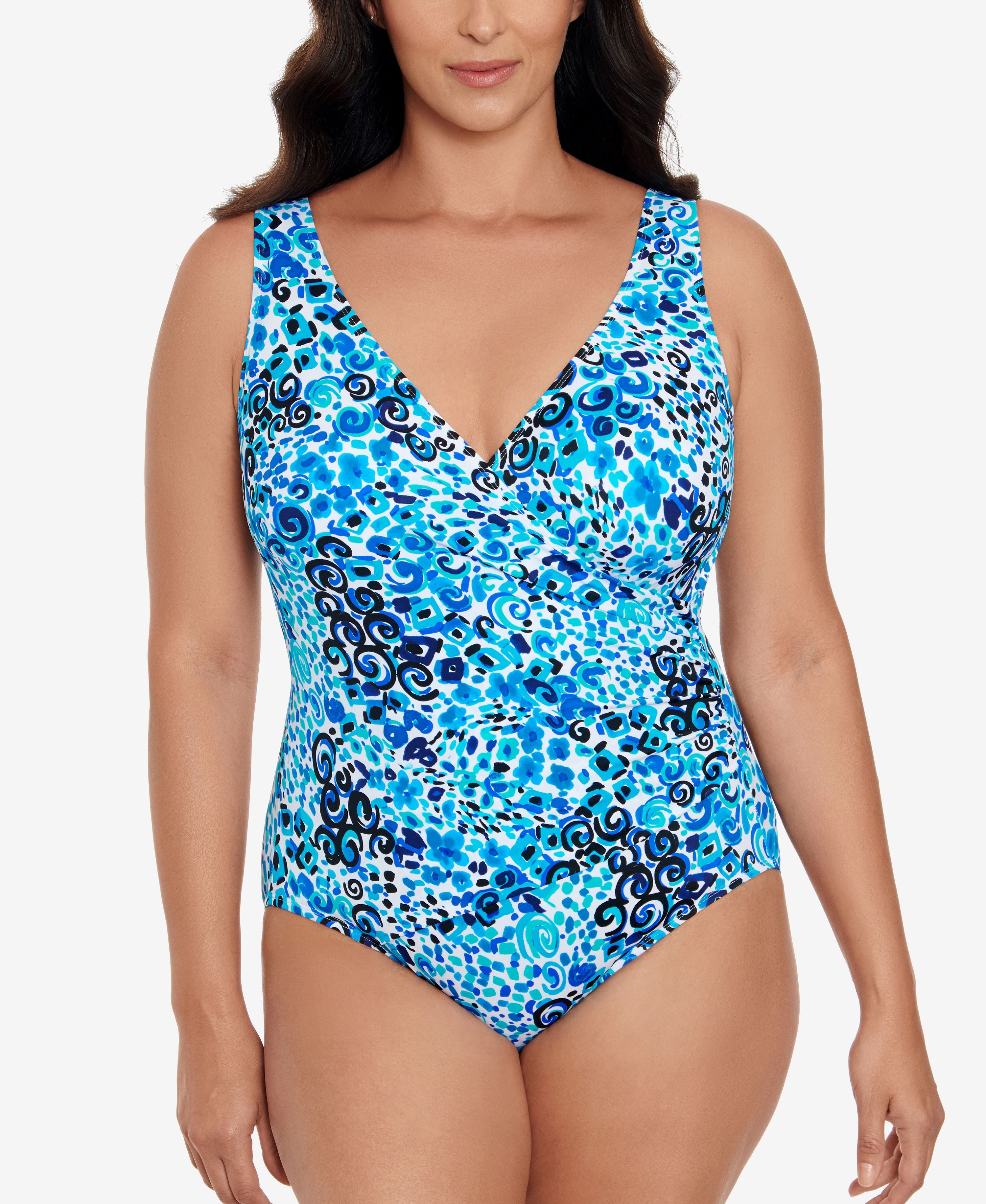 Women's Side-Shirred Tummy-Control One-Piece Swimsuit