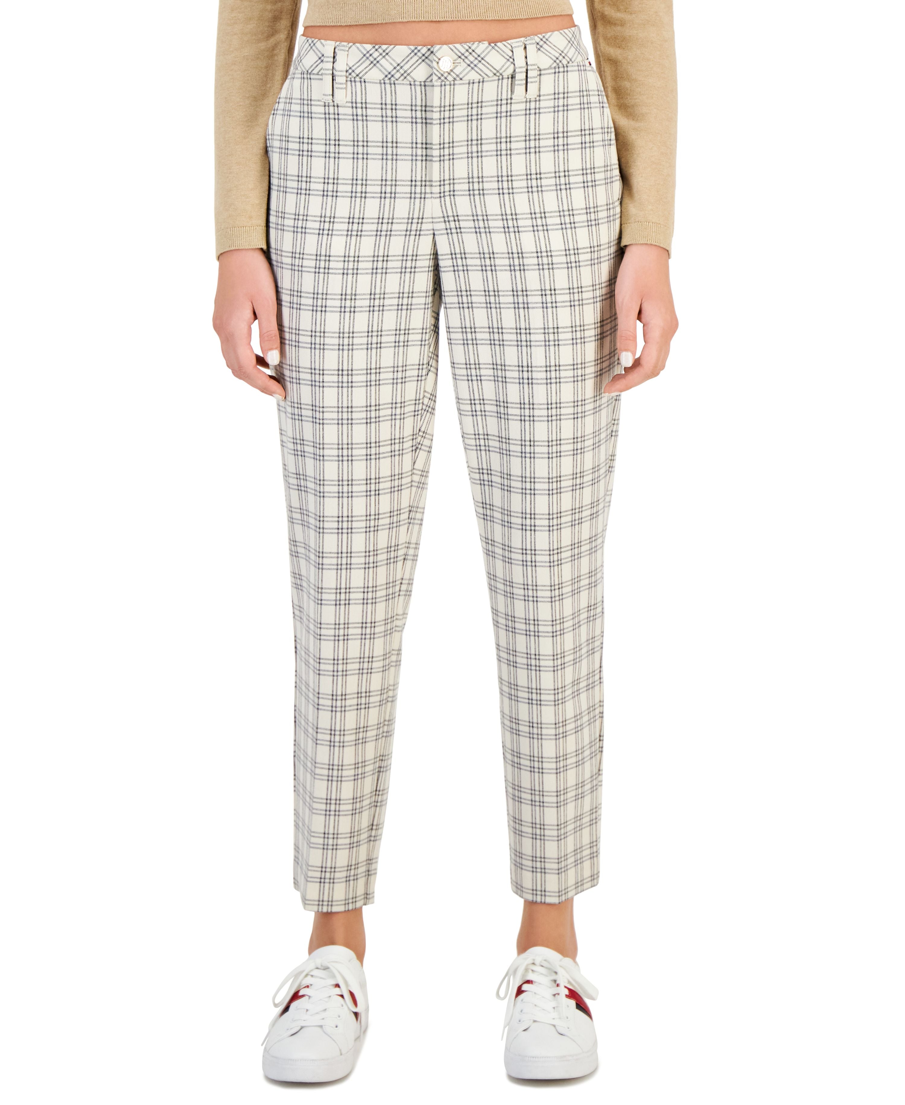 Women's Plaid Skinny-Fit Ankle Pants