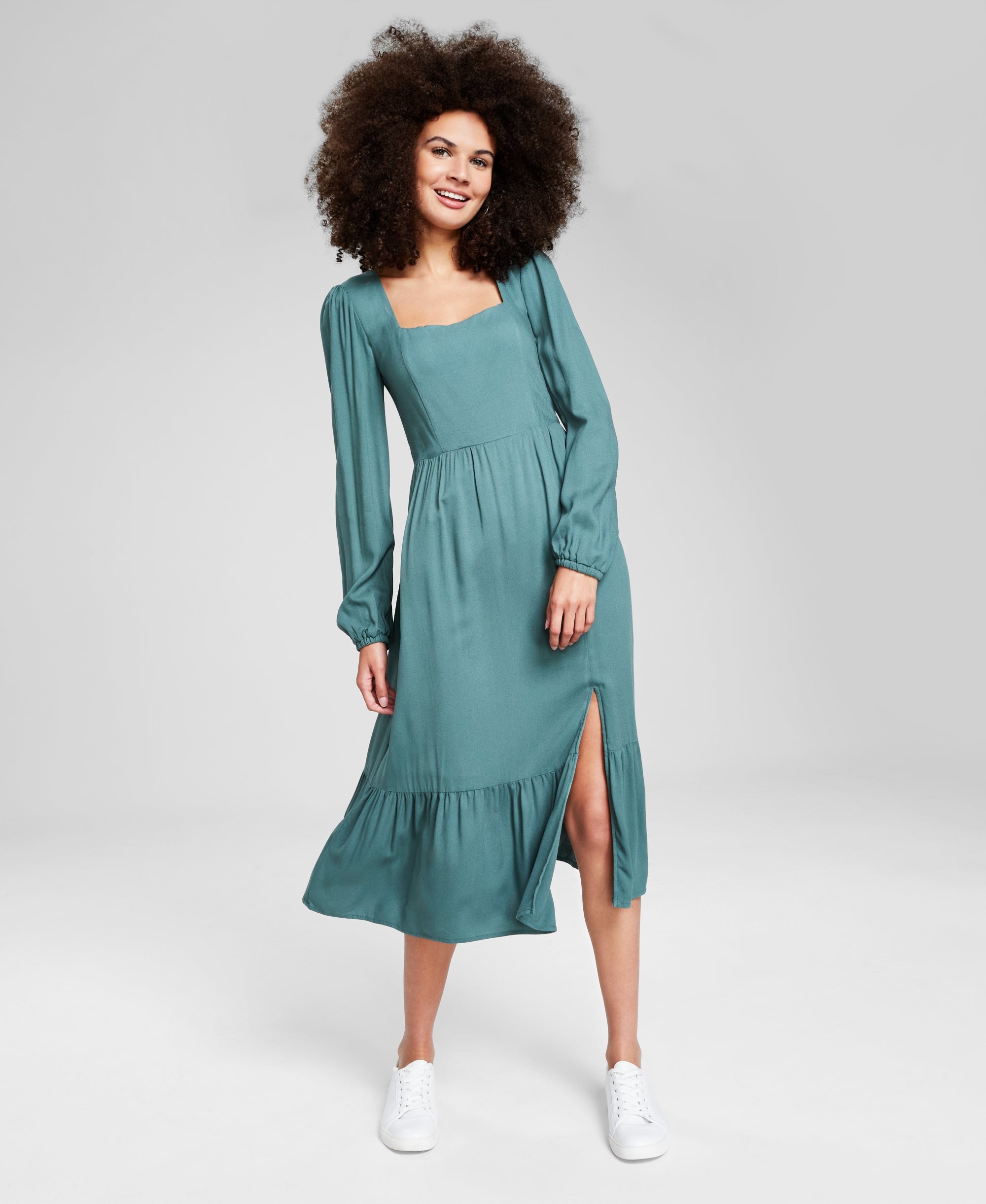 Women's Square-Neck Tiered Dress