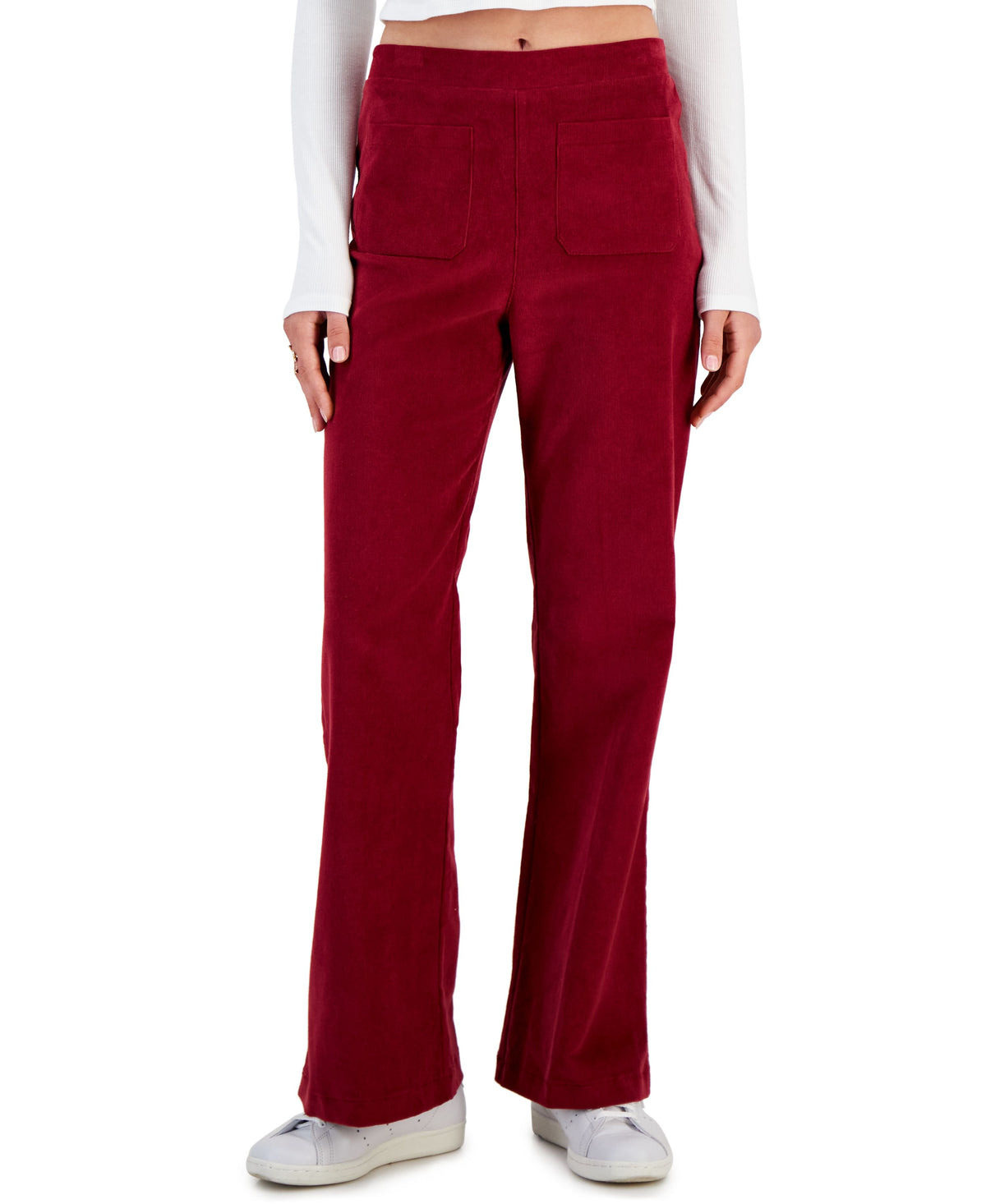 Juniors' Stretch Corduroy Flare-Leg Pants