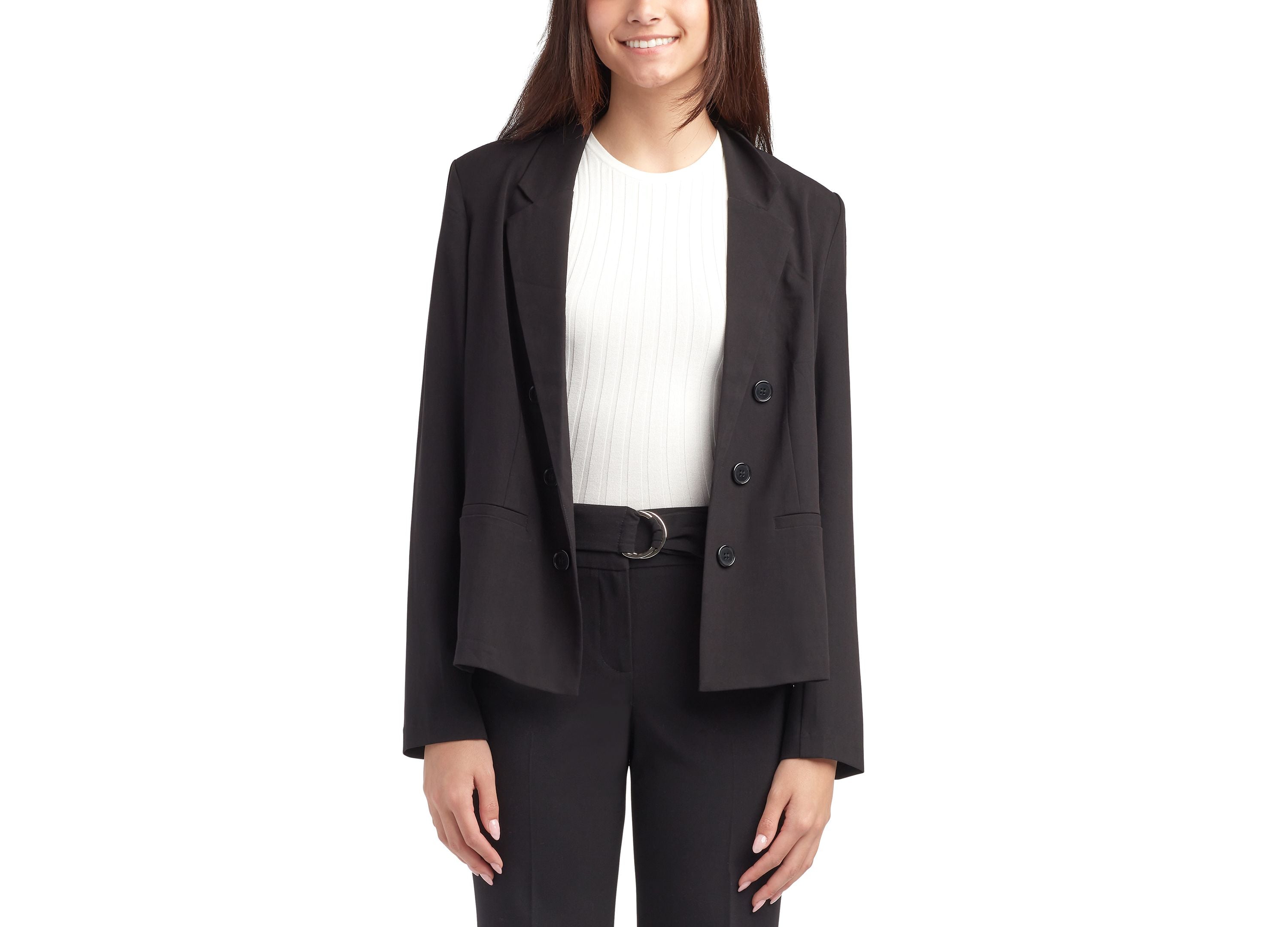 Junior's Double-Breasted Notched-Collar Jacket