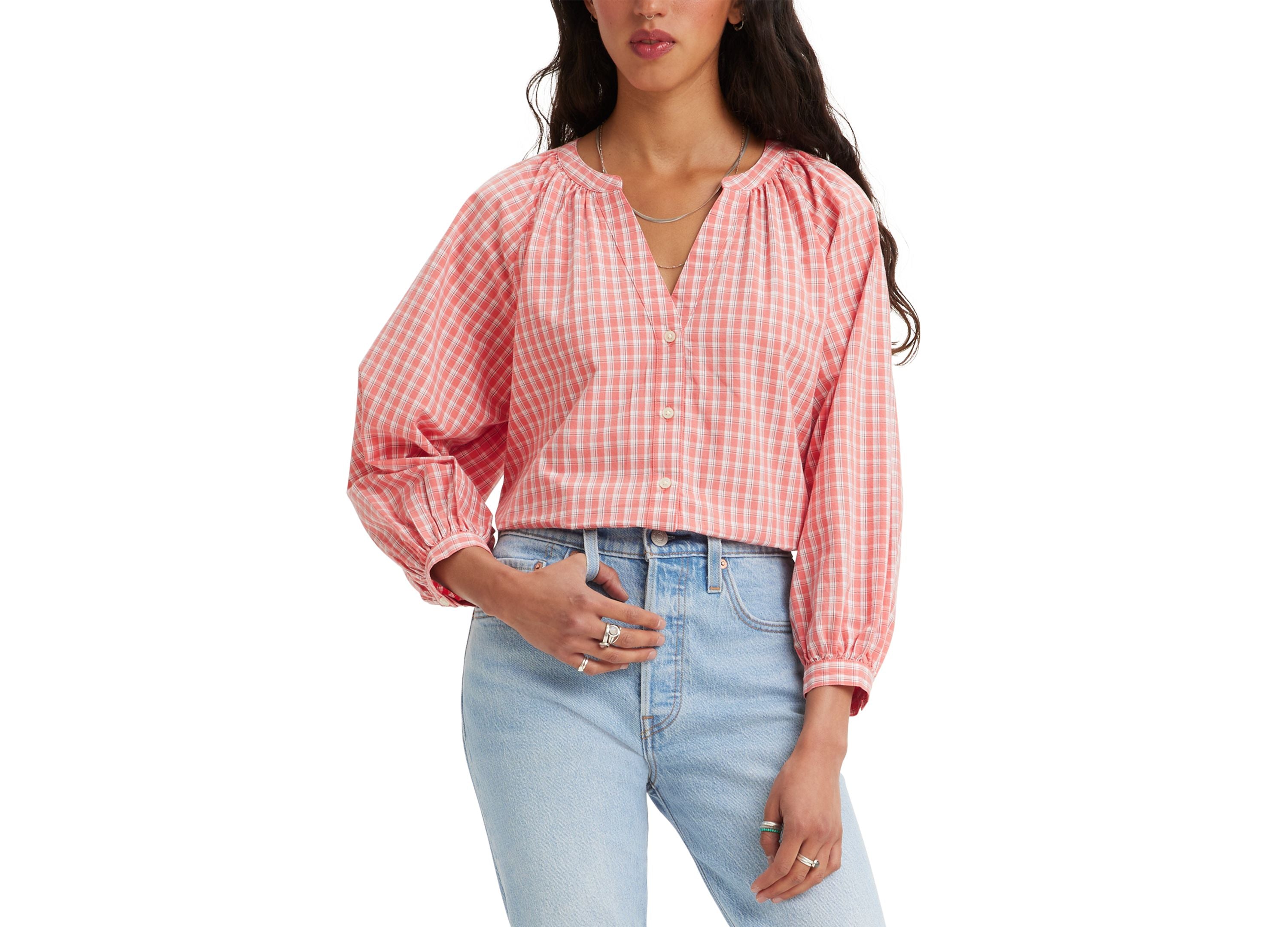 Women's Lainey Printed Cotton Button-Front Top