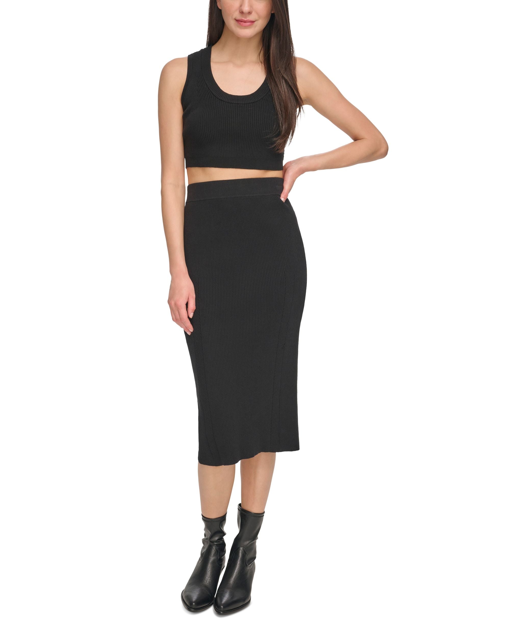Women's Rib-Knit Midi Skirt