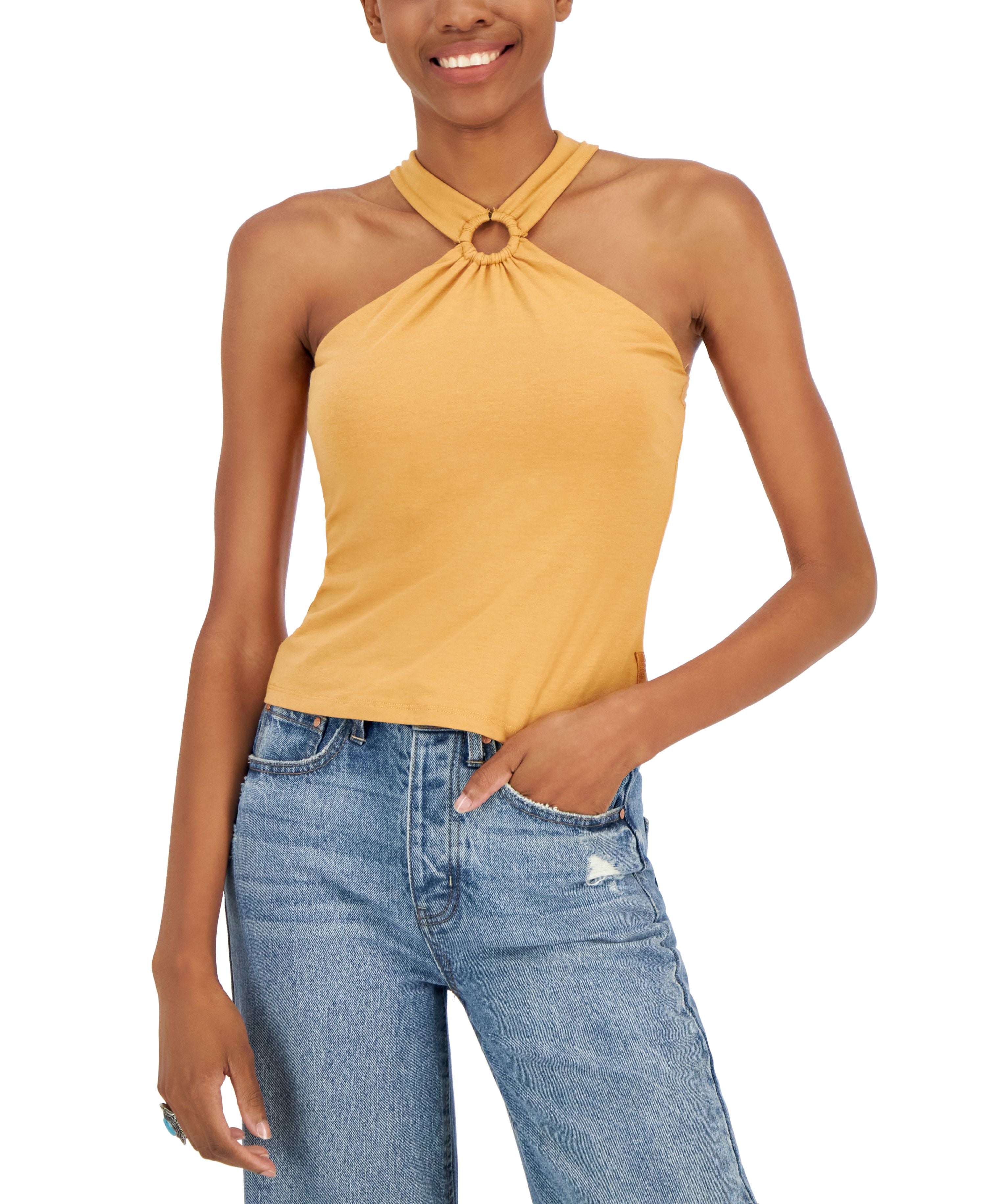 Women's Sleeveless Crossover Halter Top