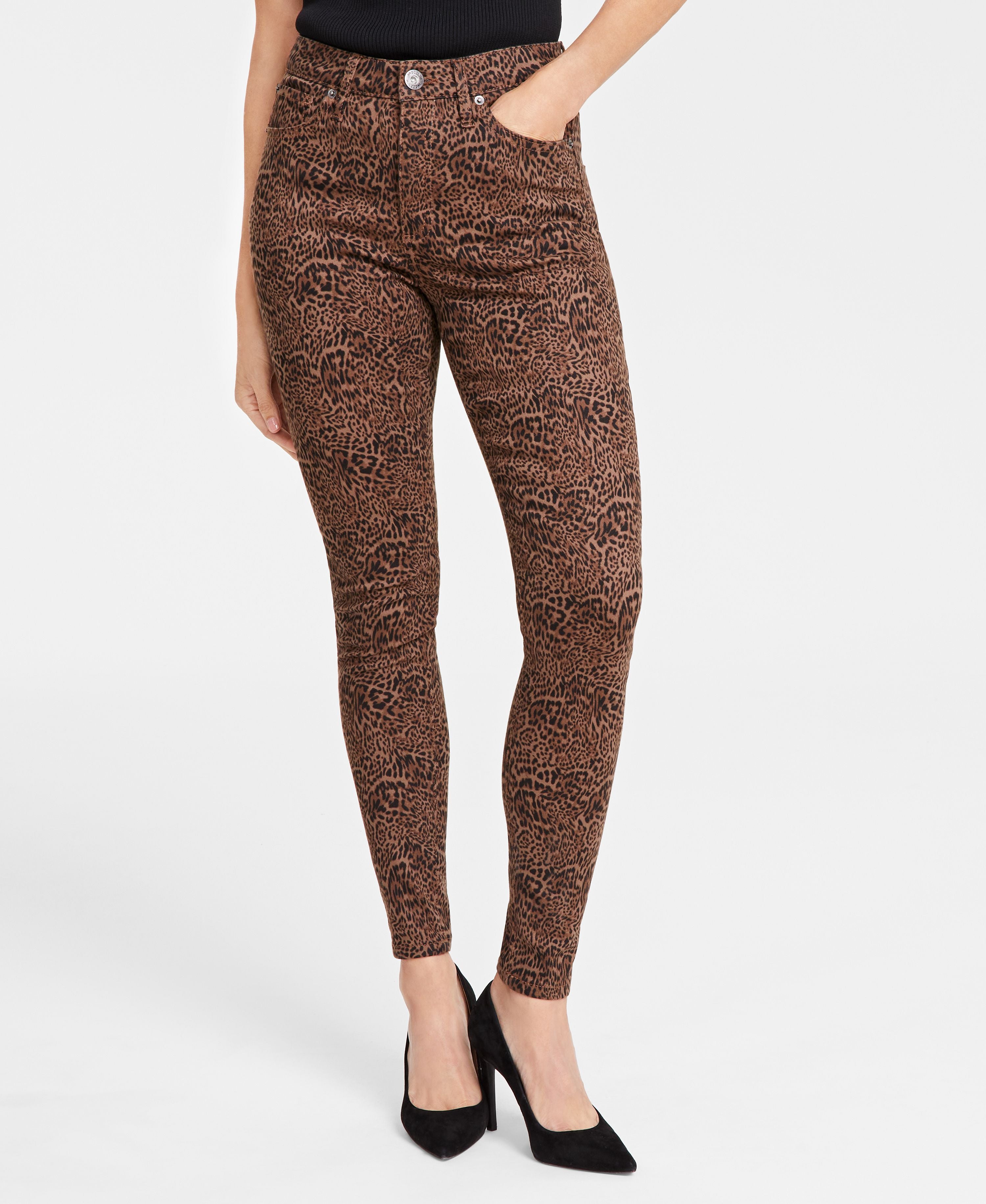 Women's Animal-Print High-Rise Skinny Jeans