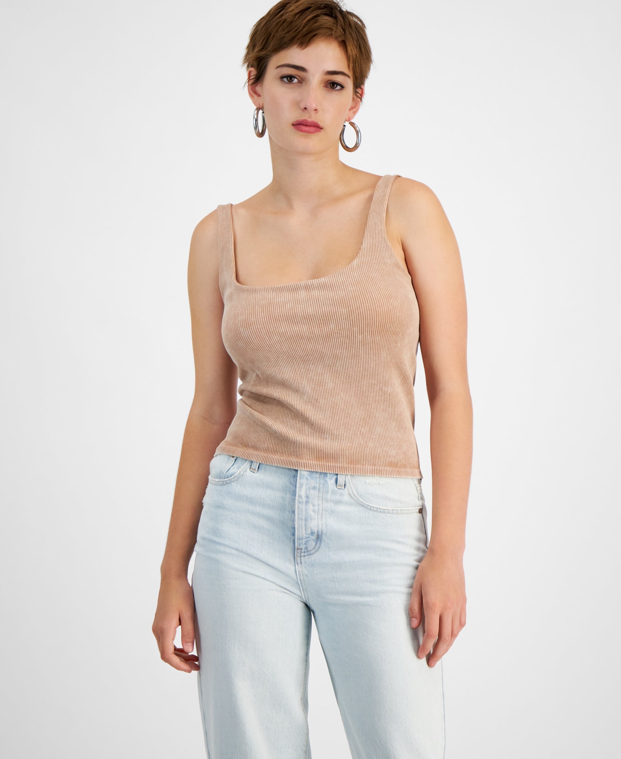 Women's Square-Neck Ribbed Tank