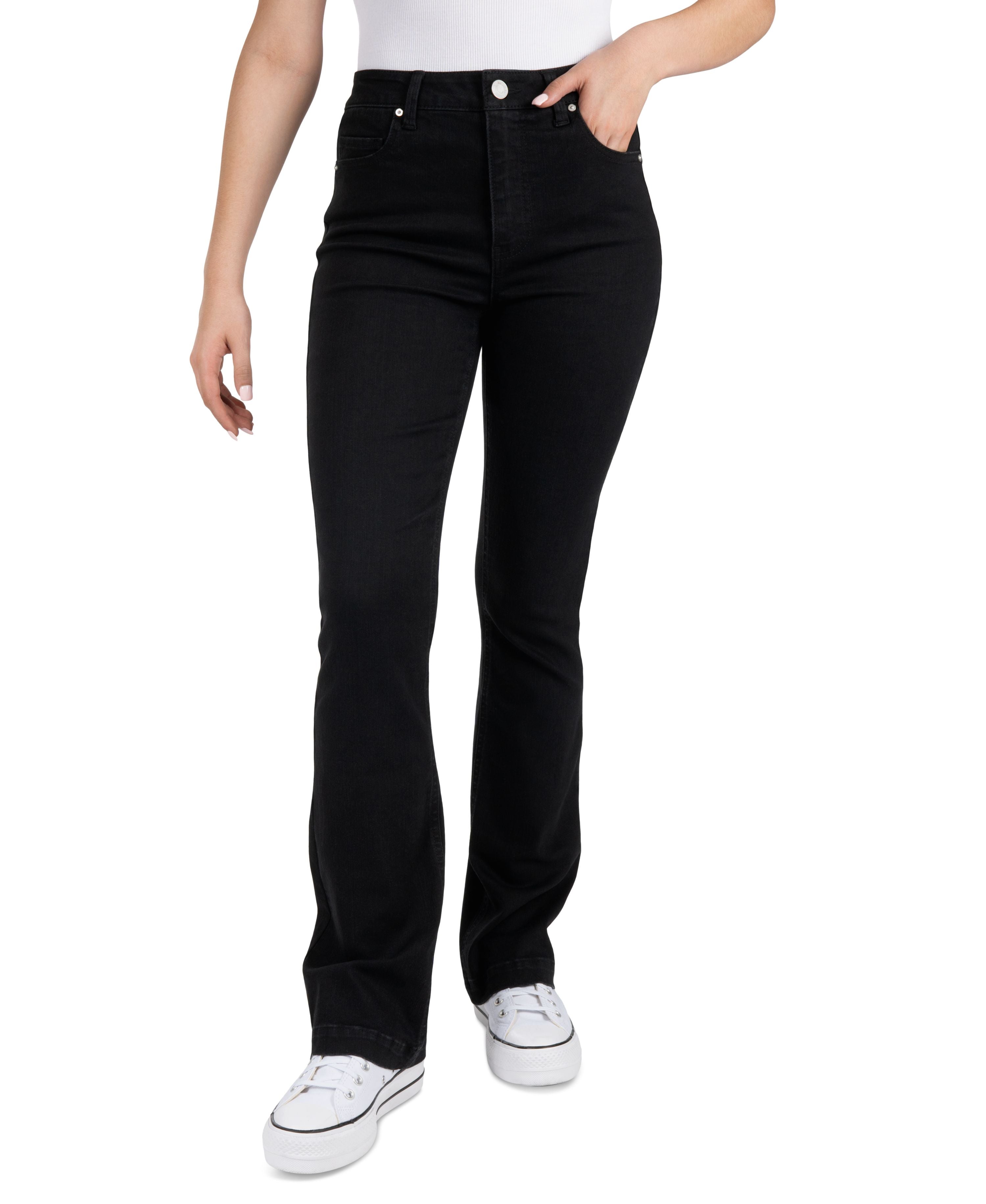 Juniors' High-Rise Bootcut Jeans
