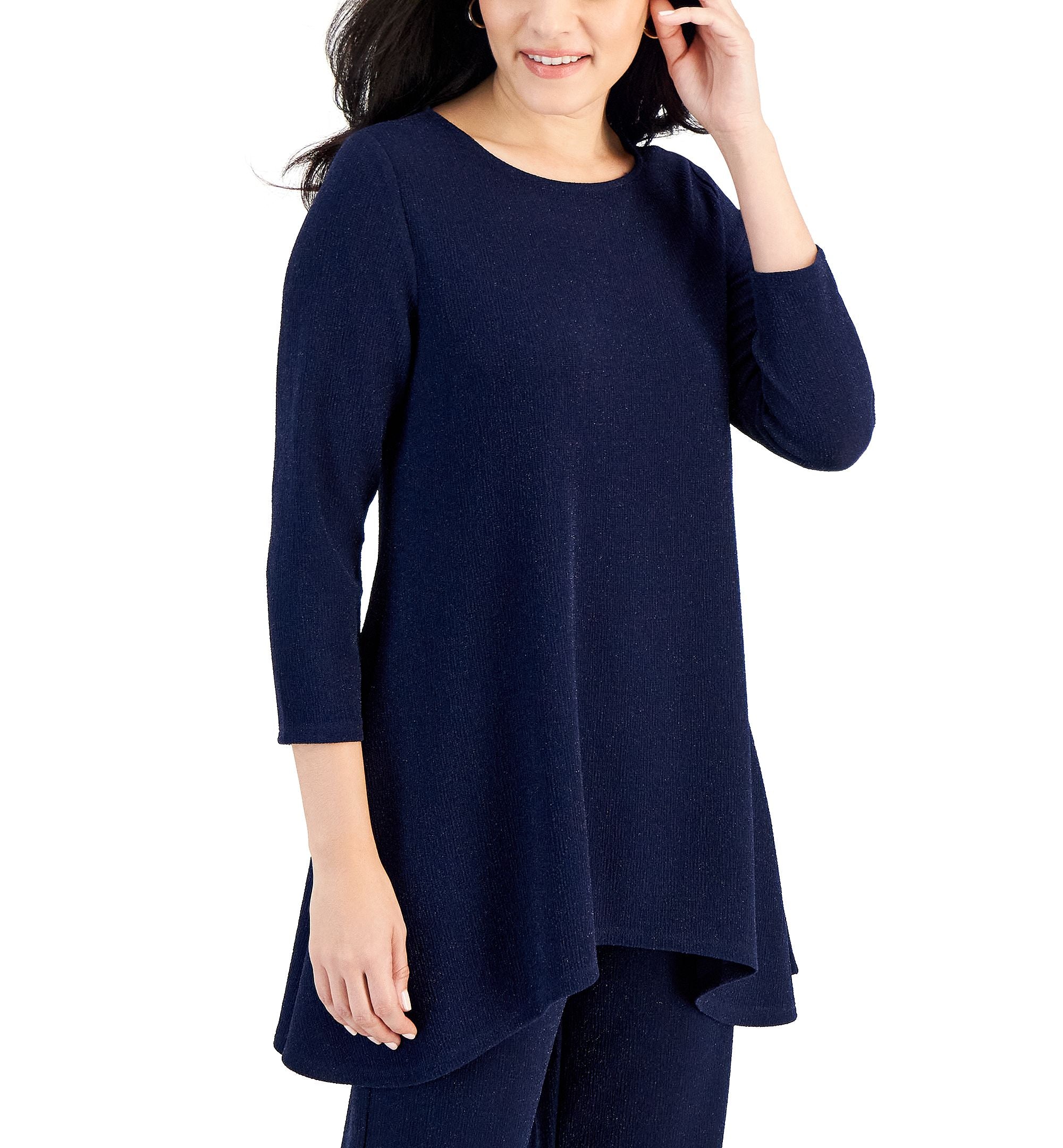 Petite Shine Knit Swing Top