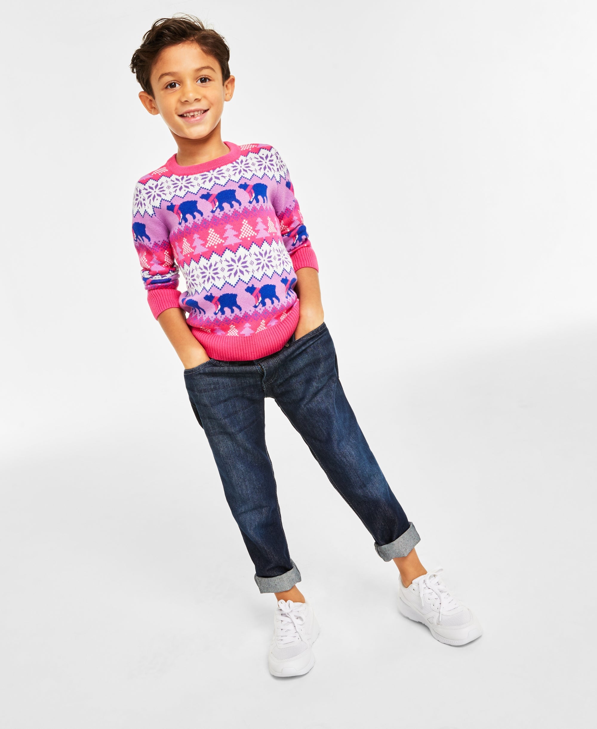 Holiday Lane Little Boys Santa Bear Sweater