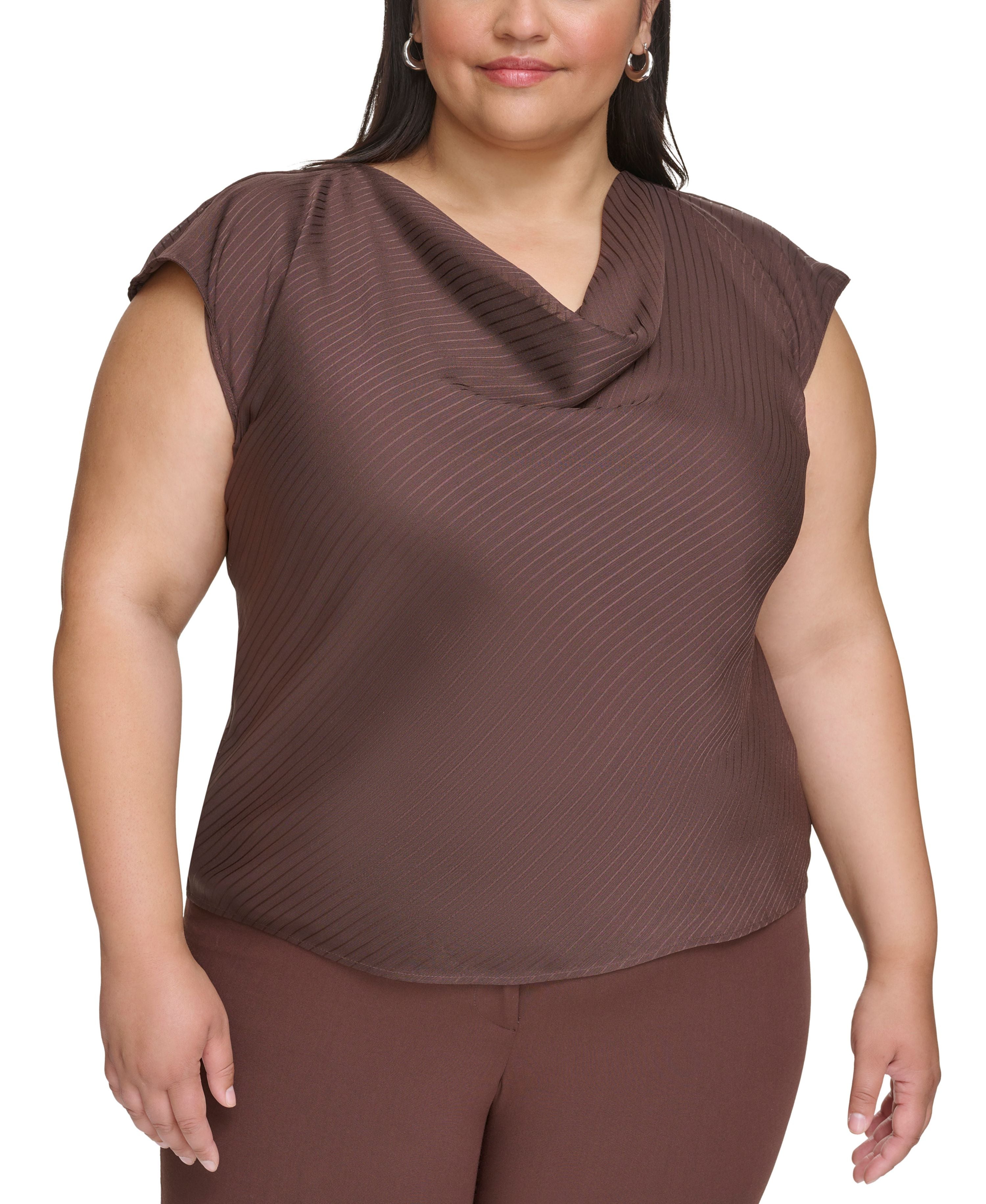 Plus Size Sleeveless Cowlneck Top