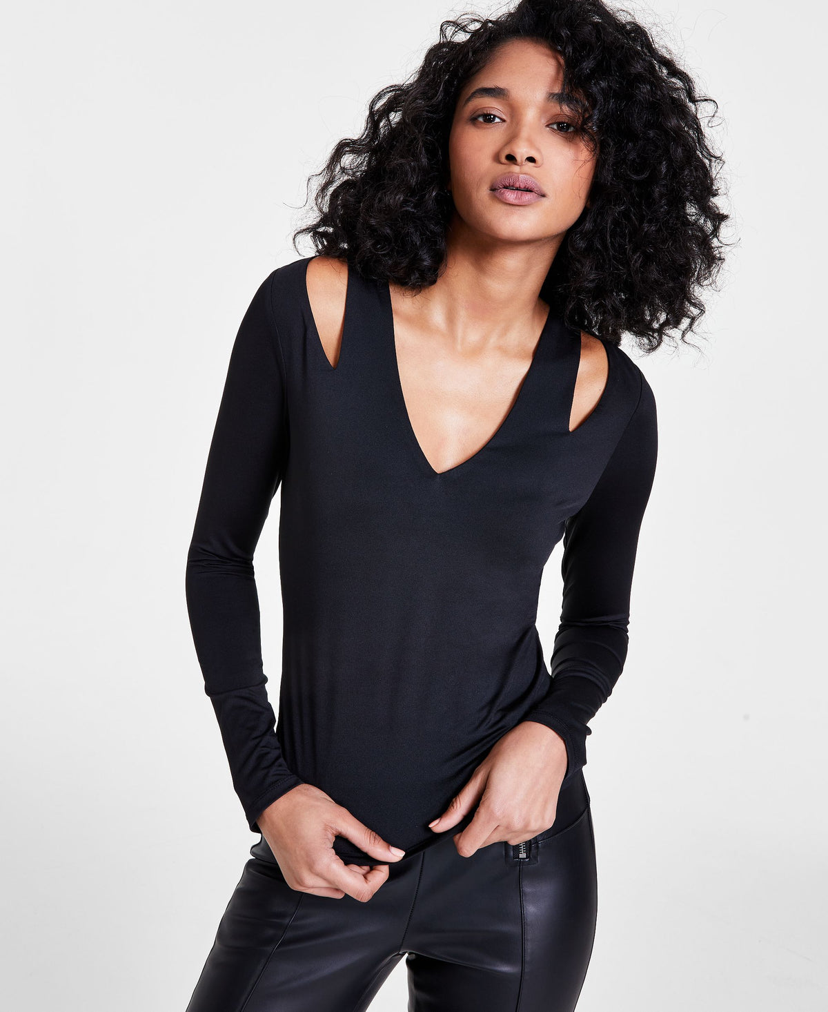 Women's V-Neck Cutout Top
