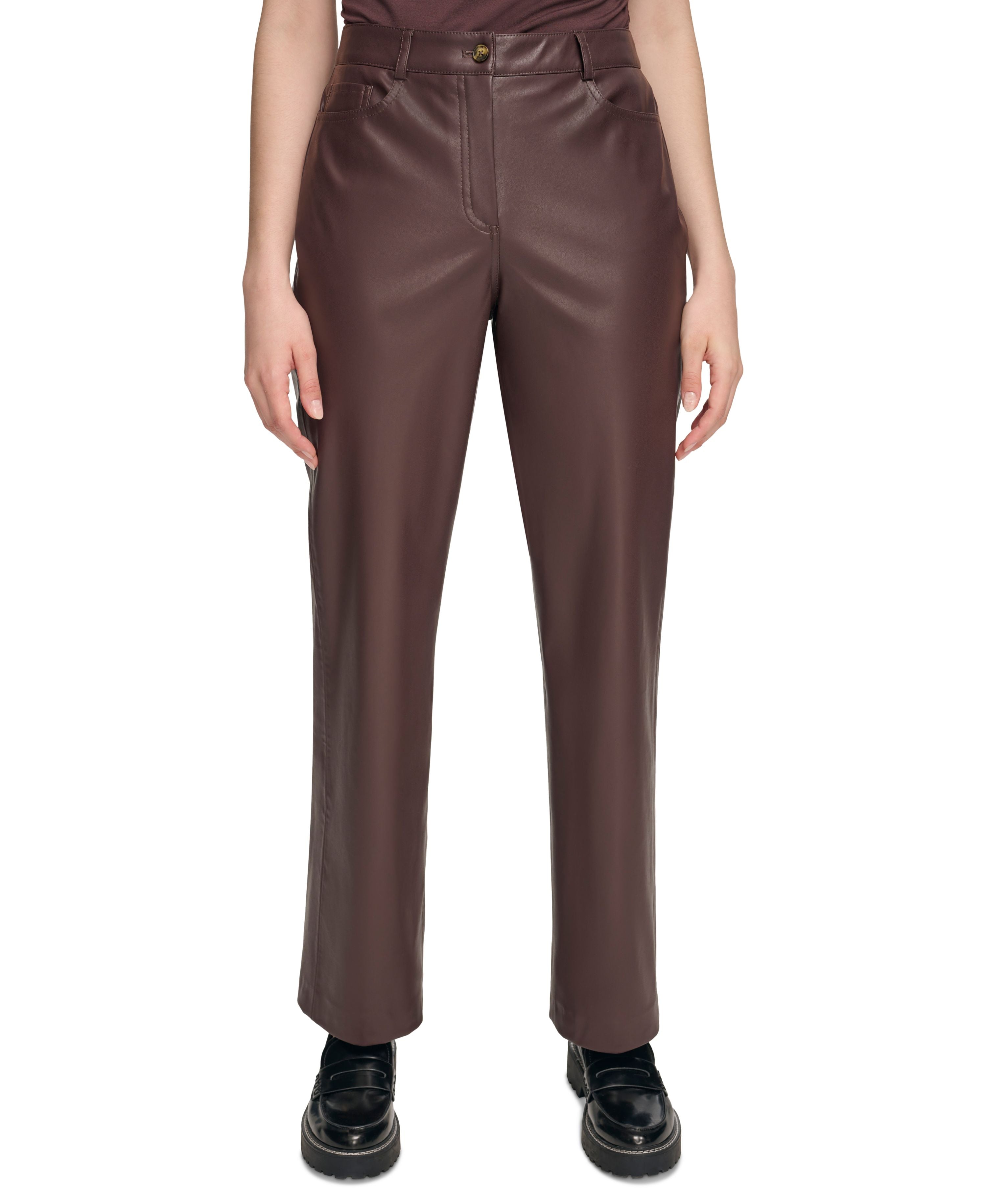Women's X-Fit Textured Double-Breasted Blazer & Faux Leather Pants
