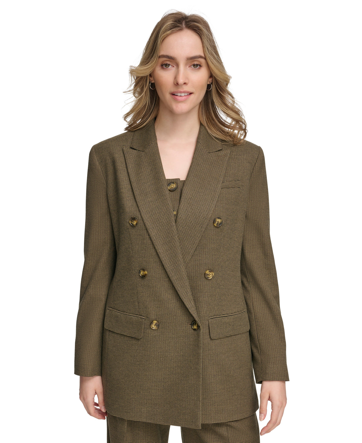 Women's X-Fit Double-Breasted Houndstooth Jacket