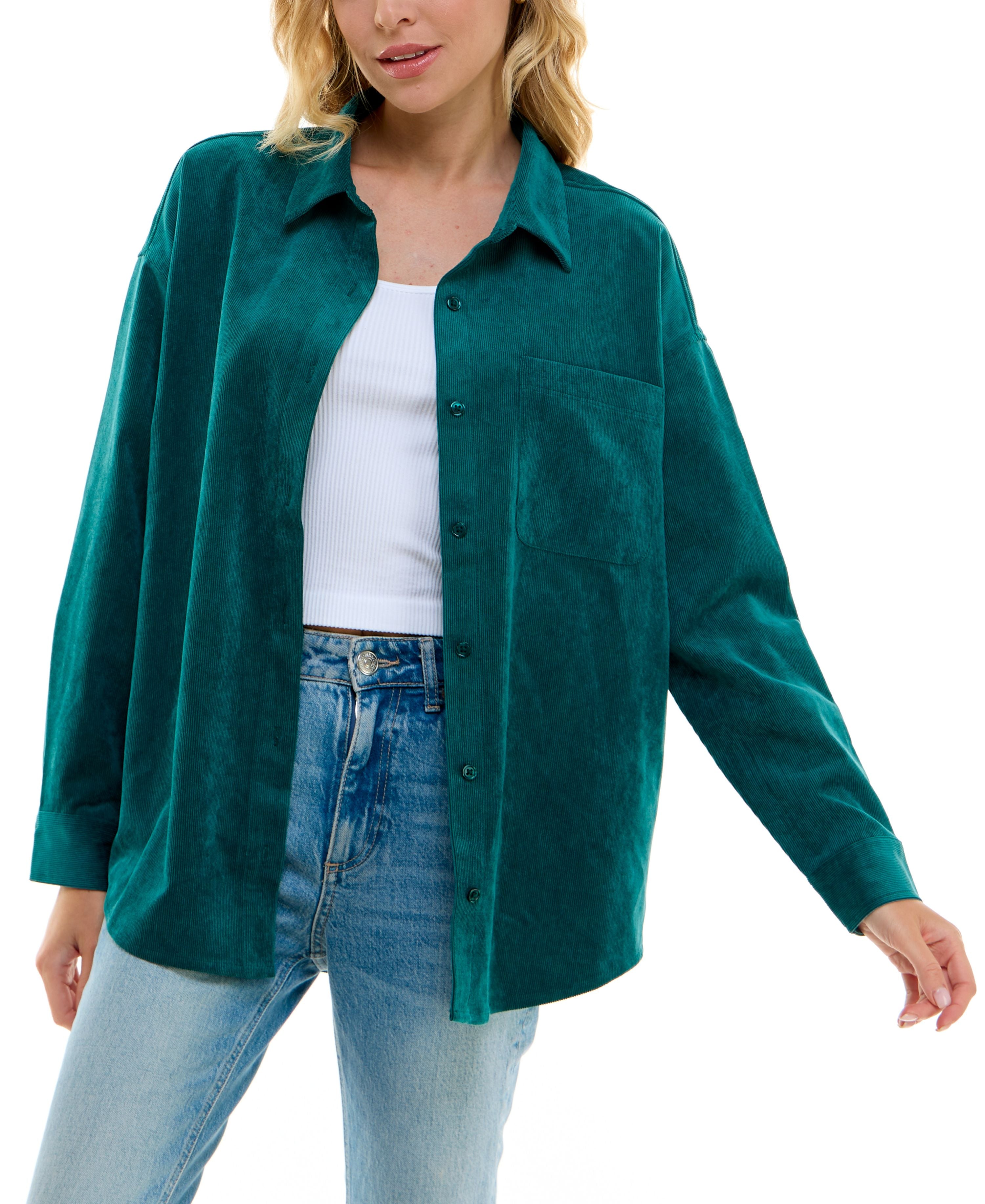 Juniors' Corduroy Shacket
