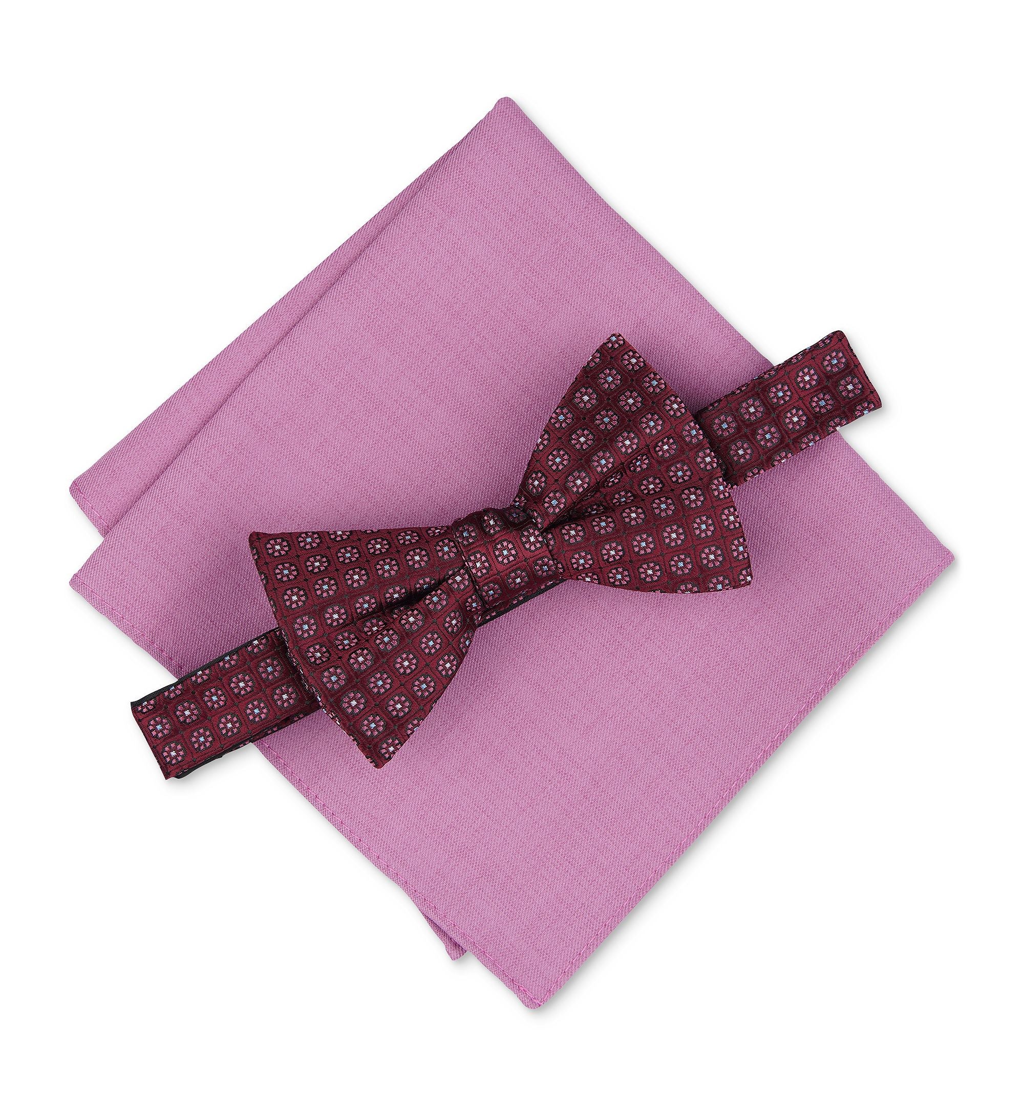 Men's Medallion Bow Tie & Pocket Square Set