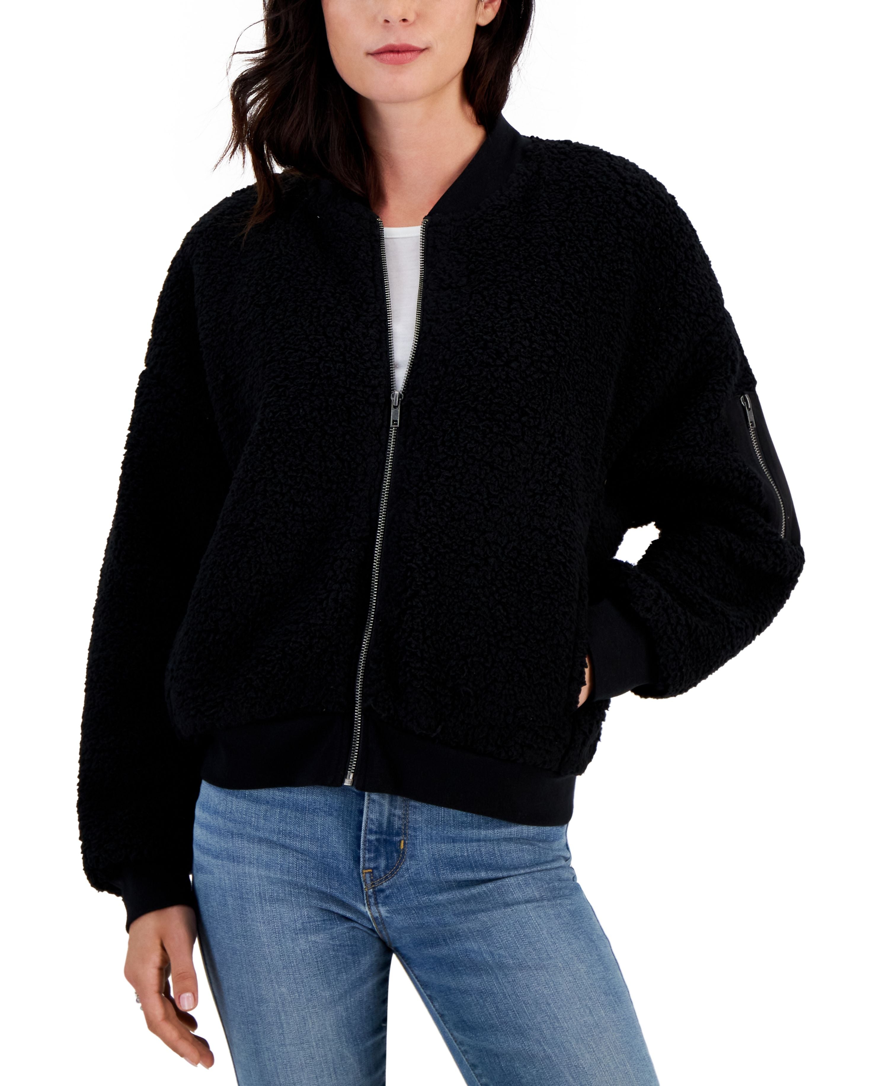 Juniors' Sherpa Fleece Bomber Jacket