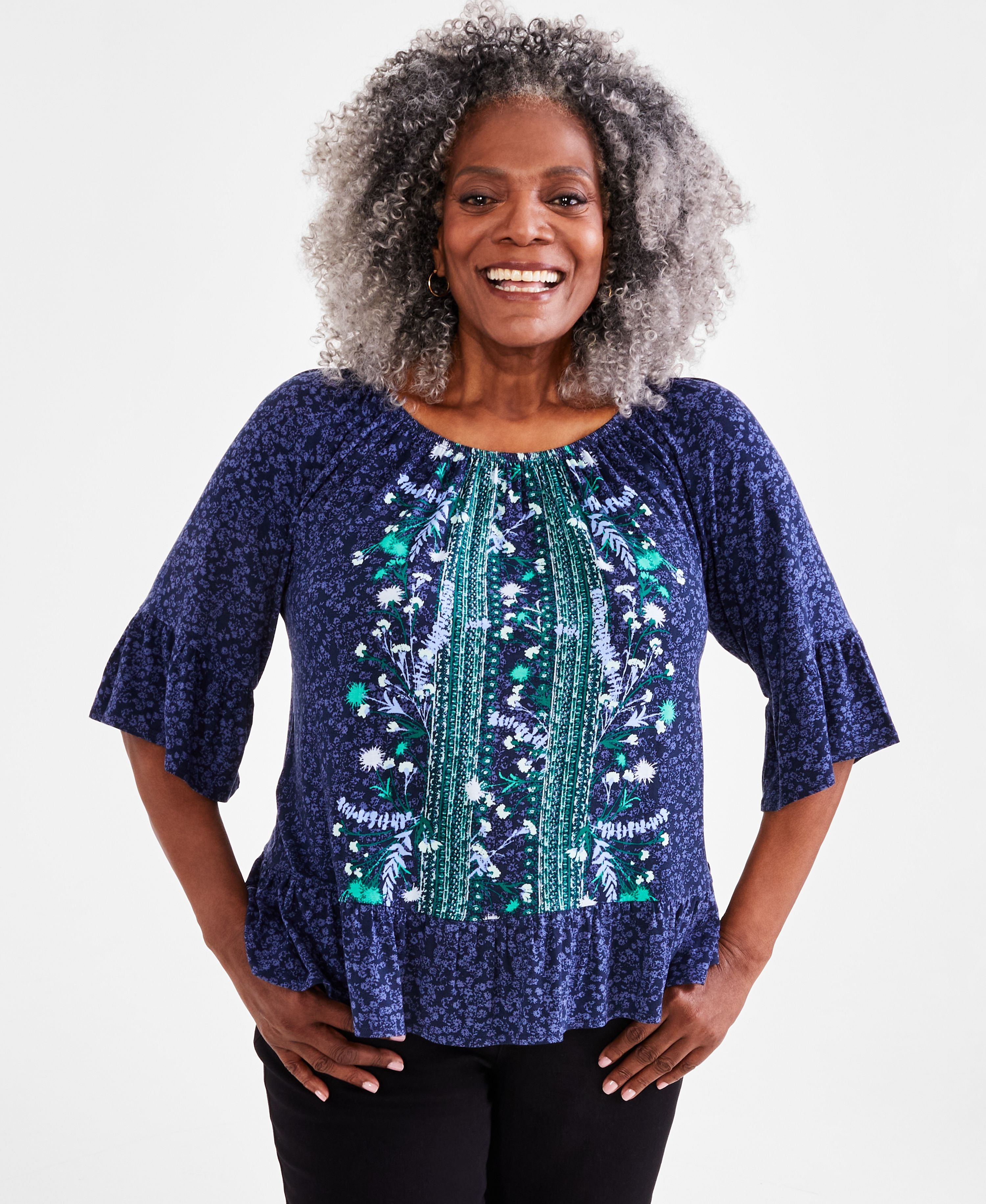 Plus Size Printed Top
