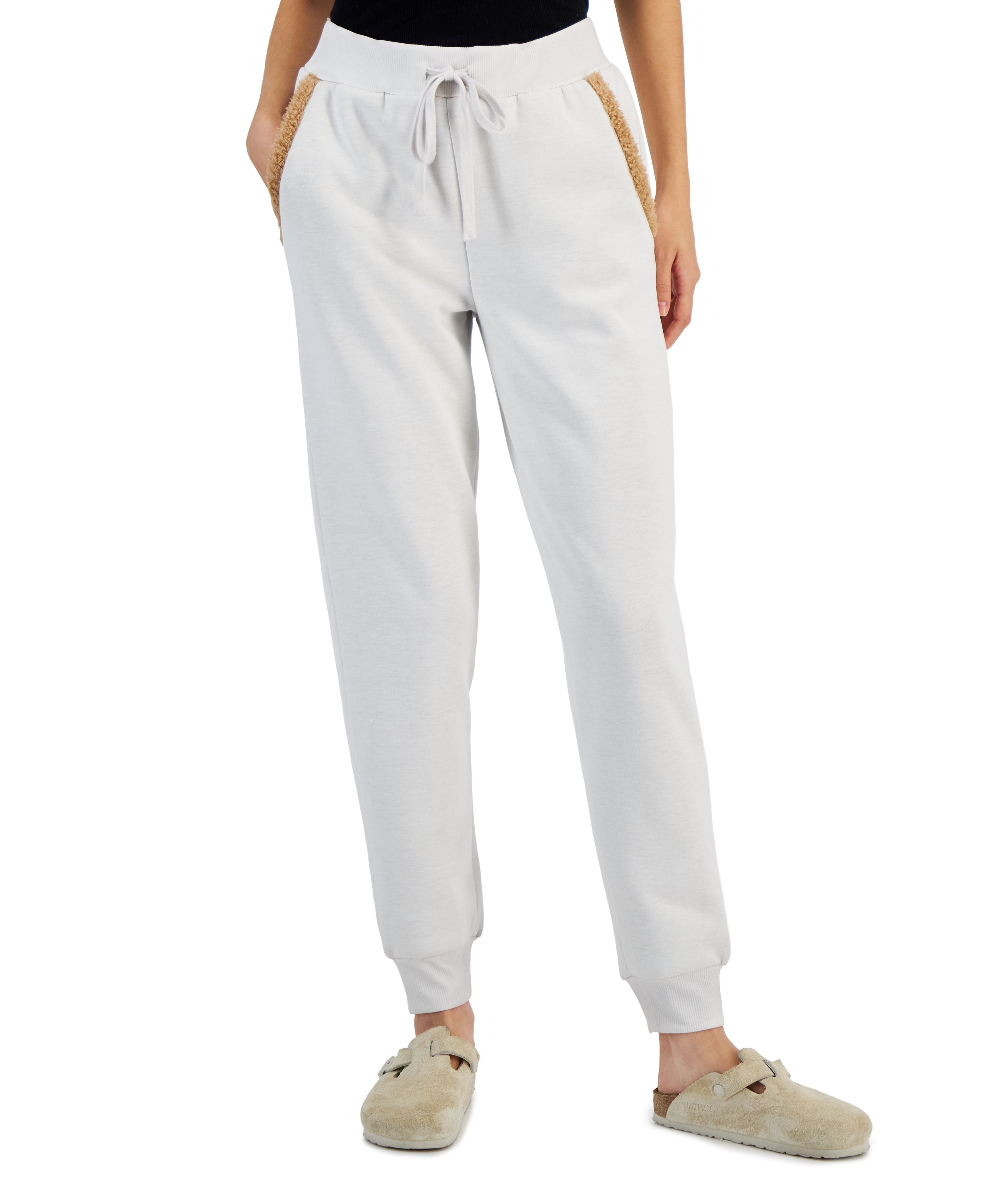 Juniors' Cozy Sherpa Lined Drawstring-Waist Joggers
