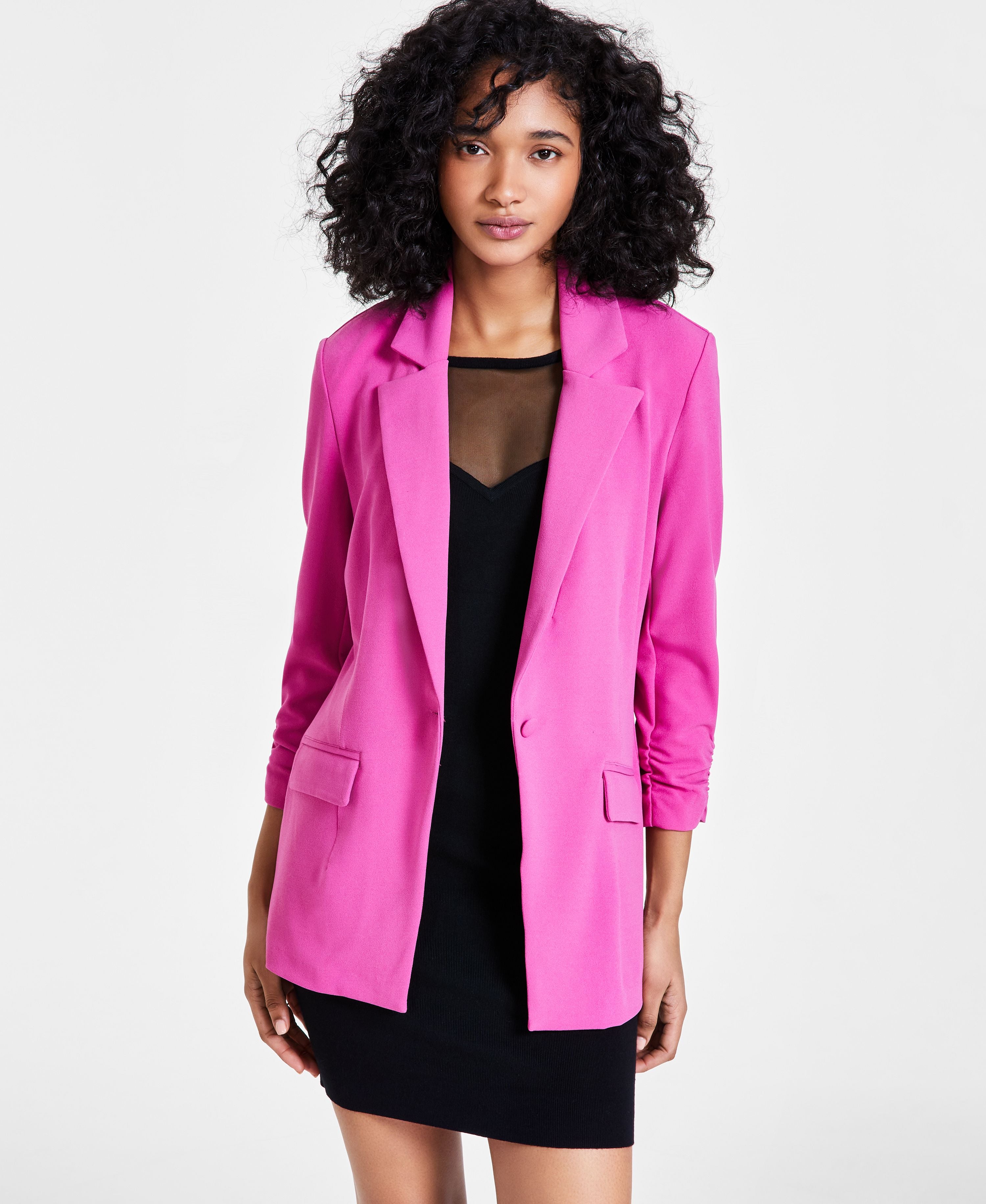Women's Ruched-Sleeve Blazer