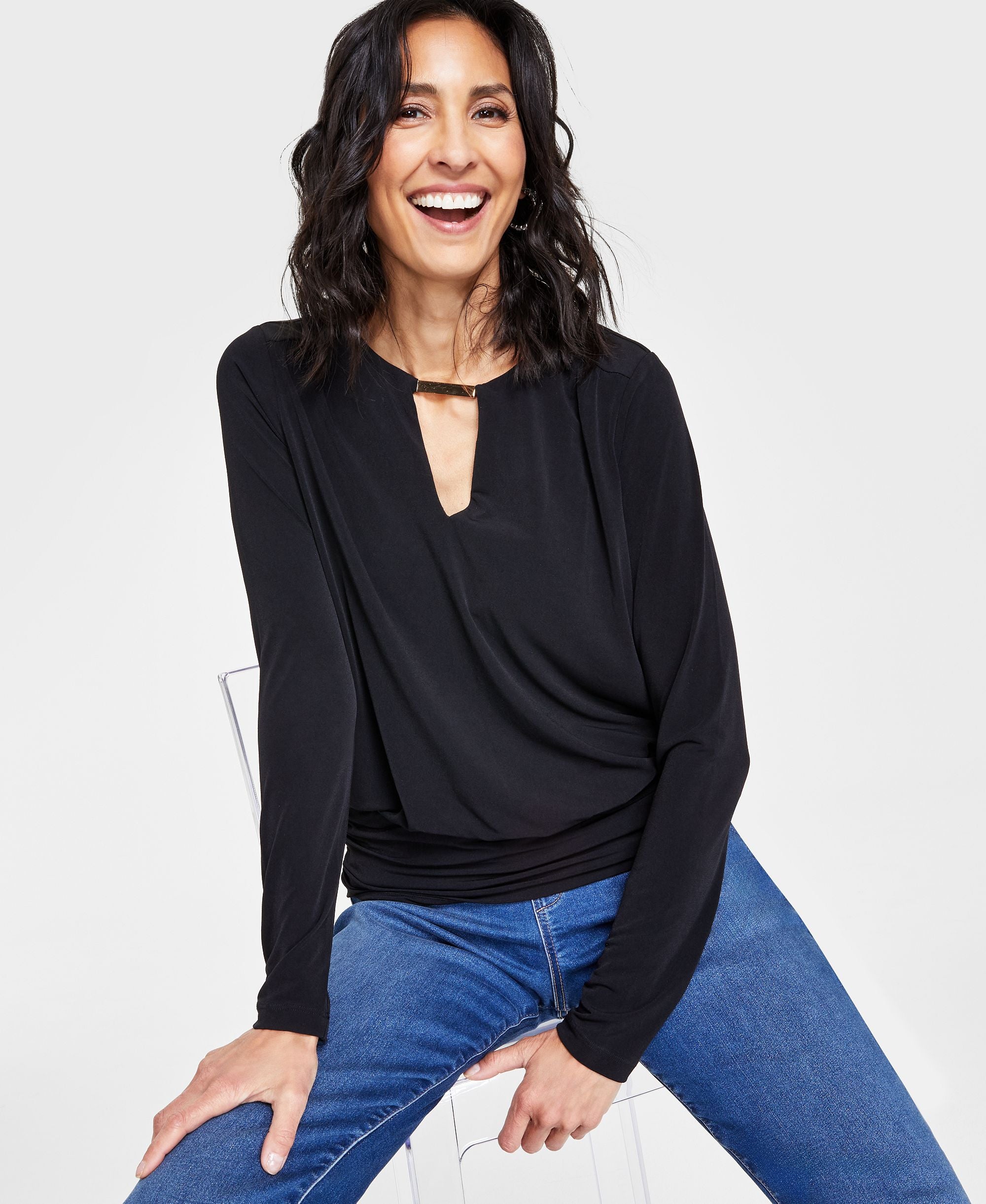 Women's Hardware Keyhole Top