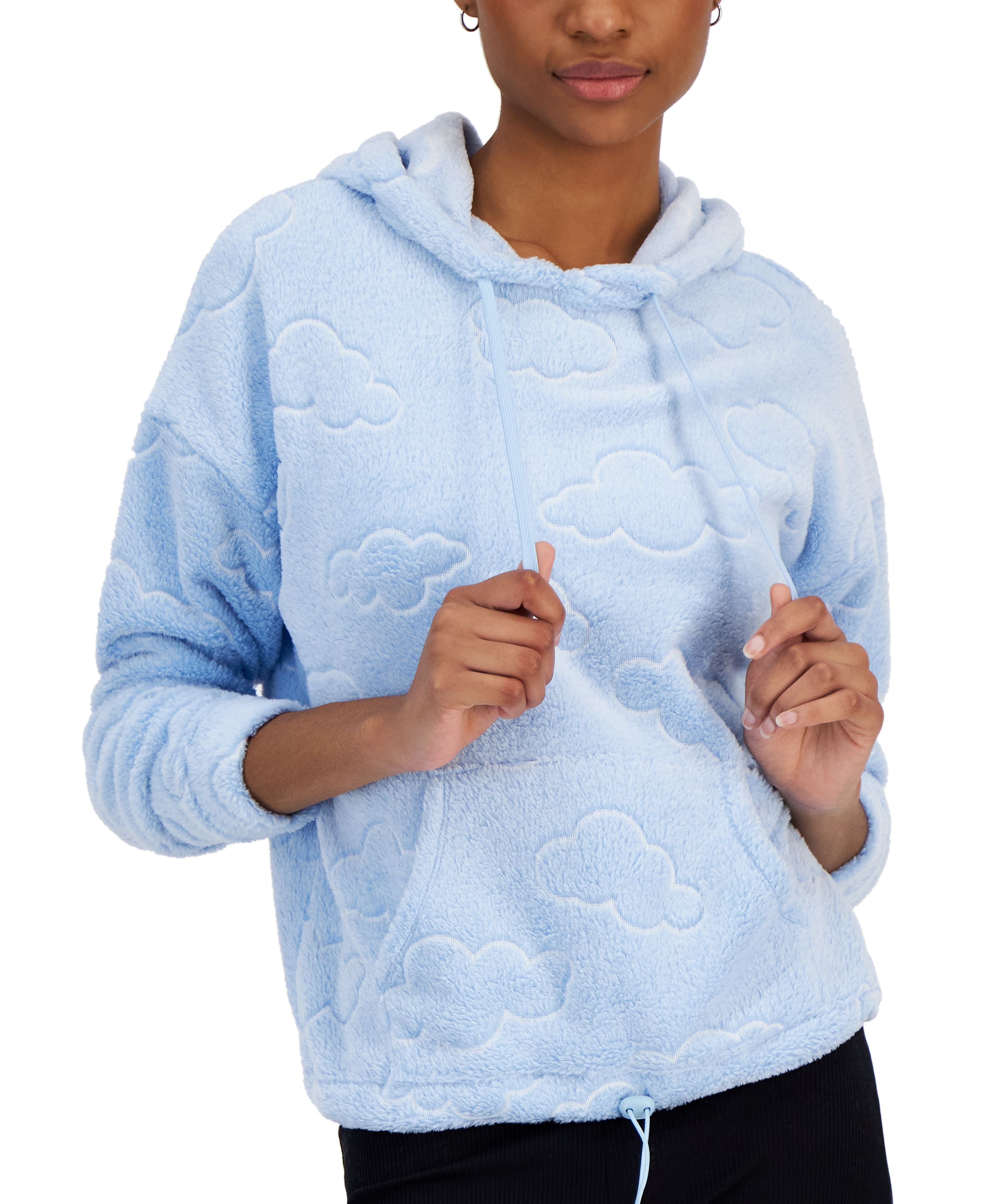 Juniors' Cozy Embossed Plush Hoodie