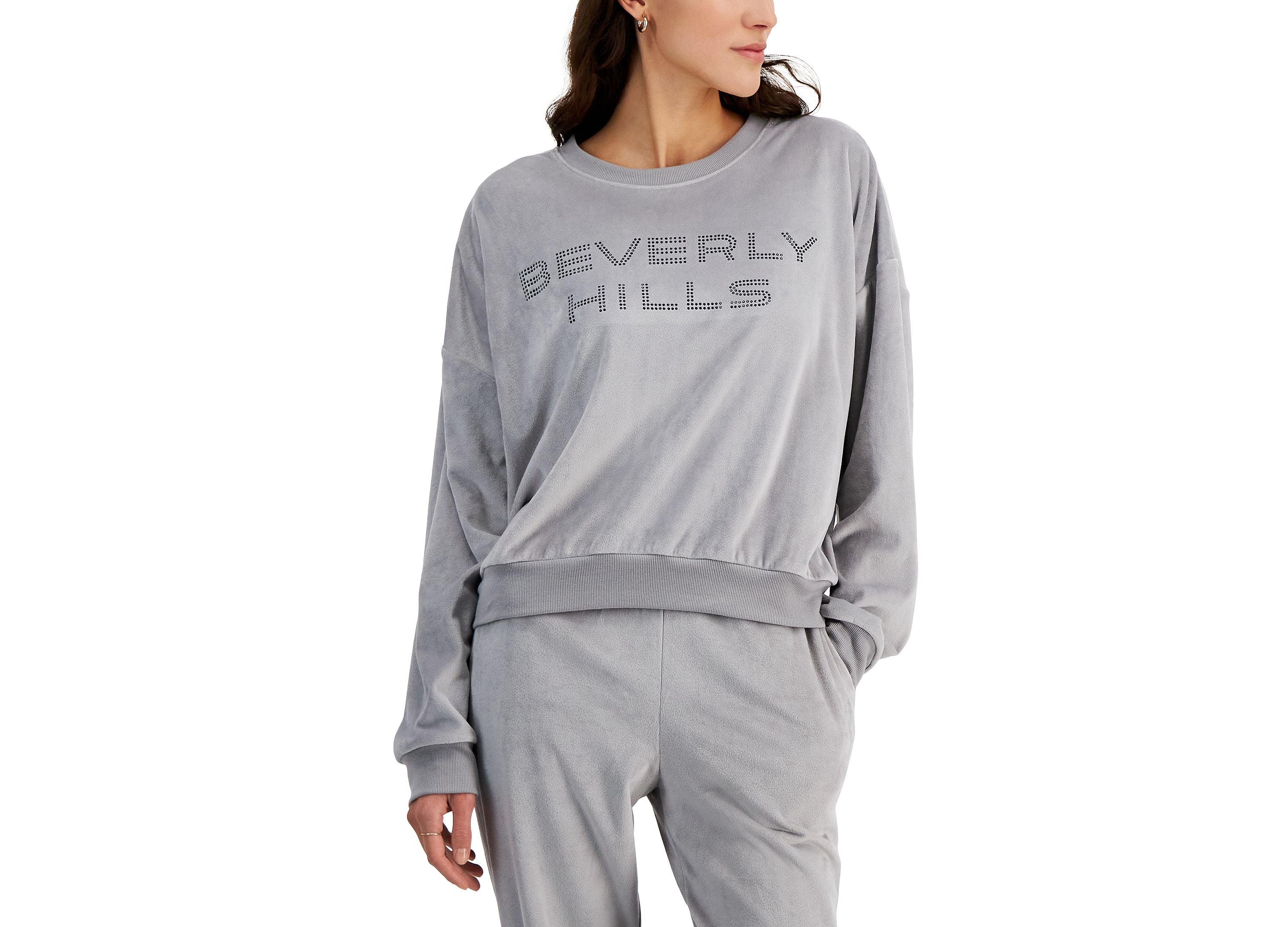 Juniors' Beverly Hills Velour Sweatshirt