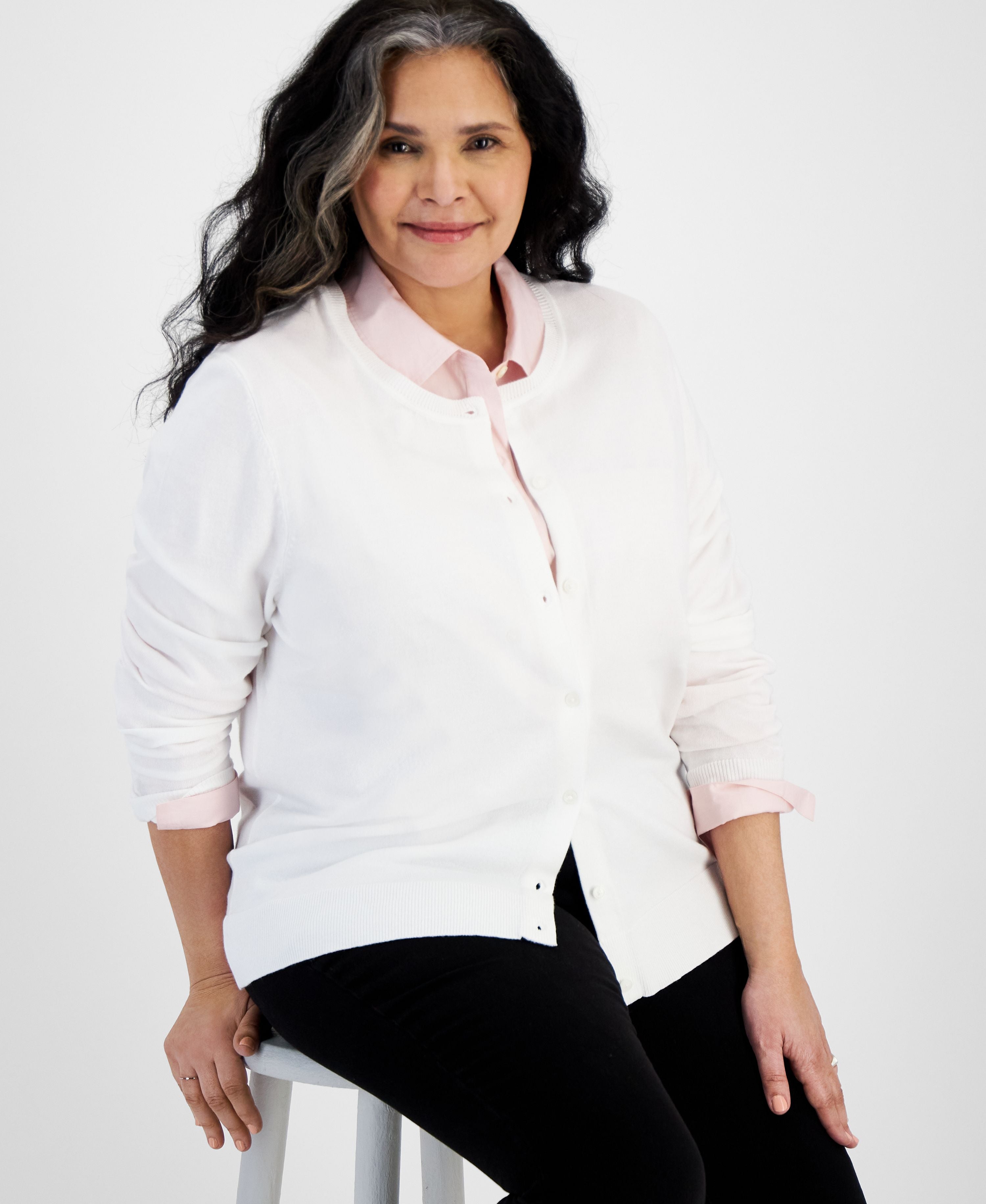 Plus Size Button-Front Cardigan