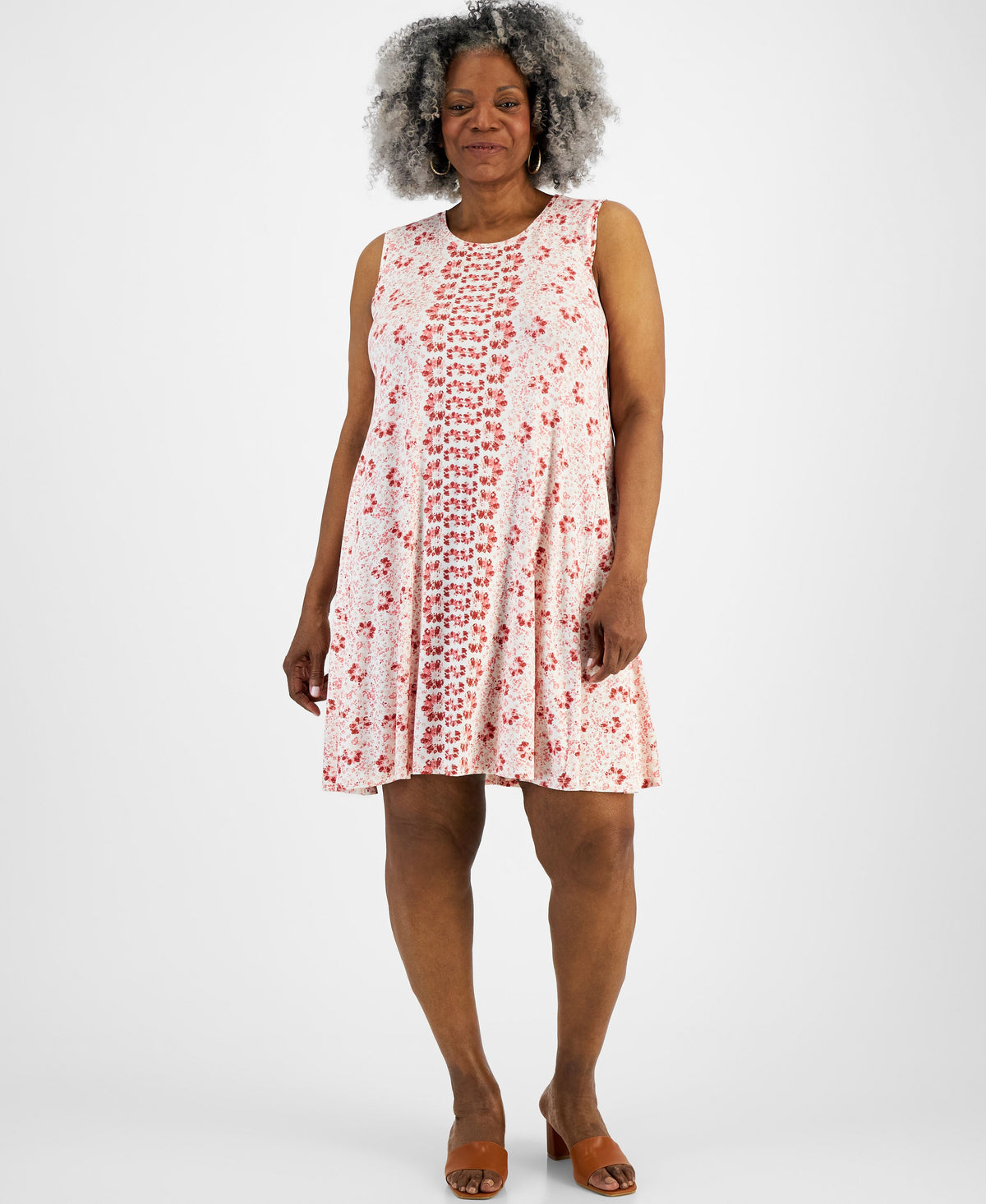 Plus Size Printed Flip-Flop Dress
