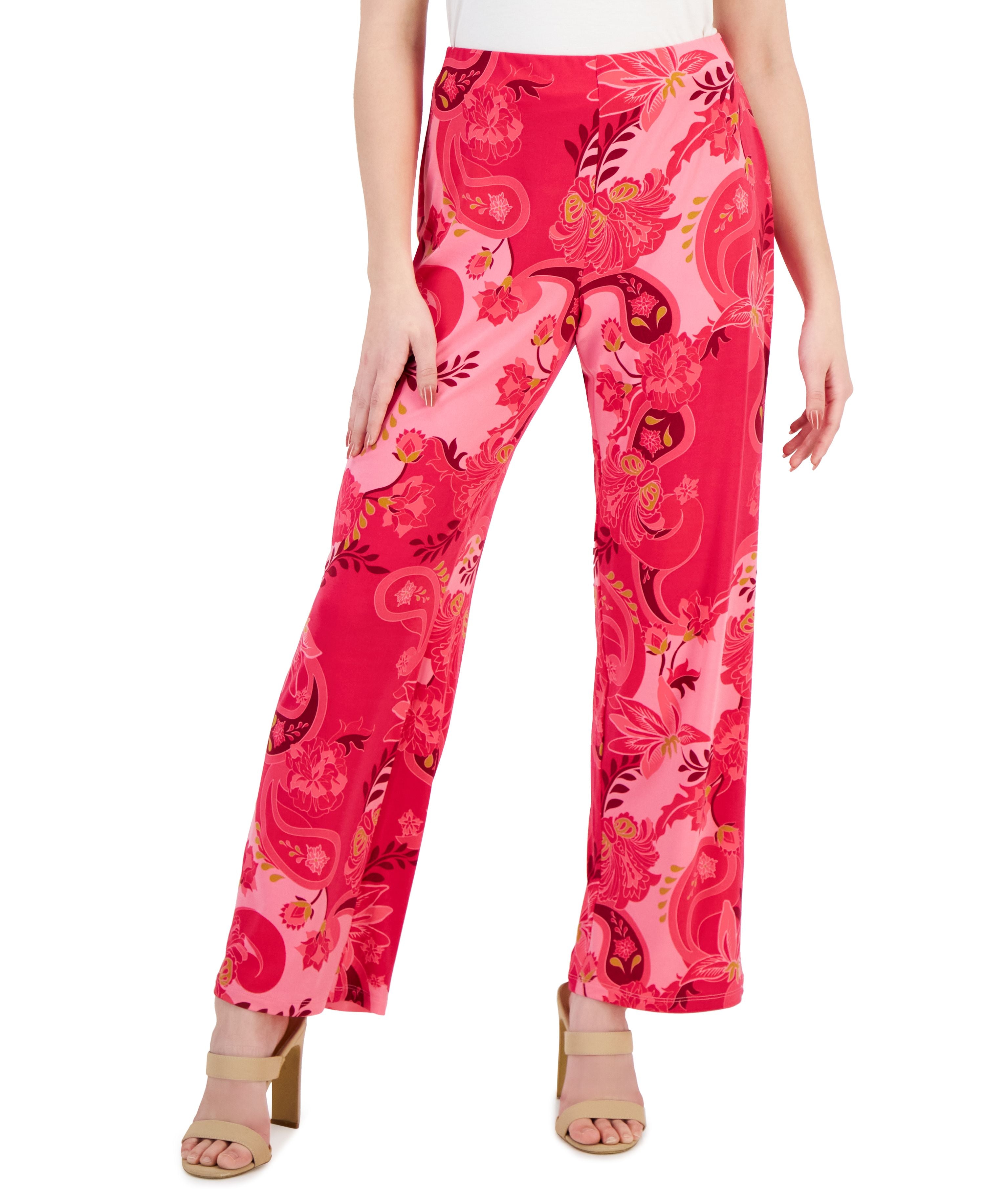 Petite Glamorous Garden Pull-On Wide-Leg Pants