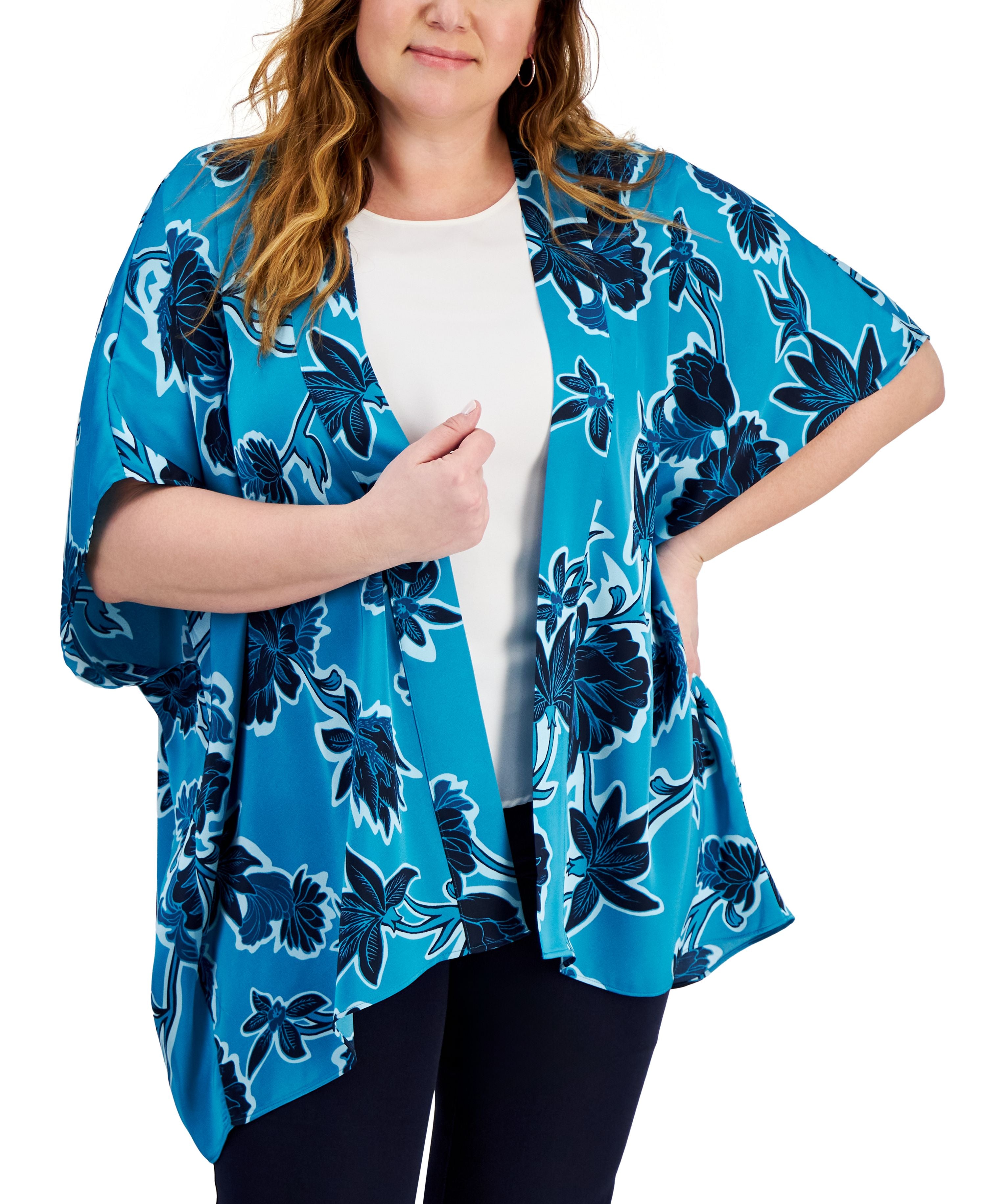 Plus Size Felicia Floral Kimono Jacket