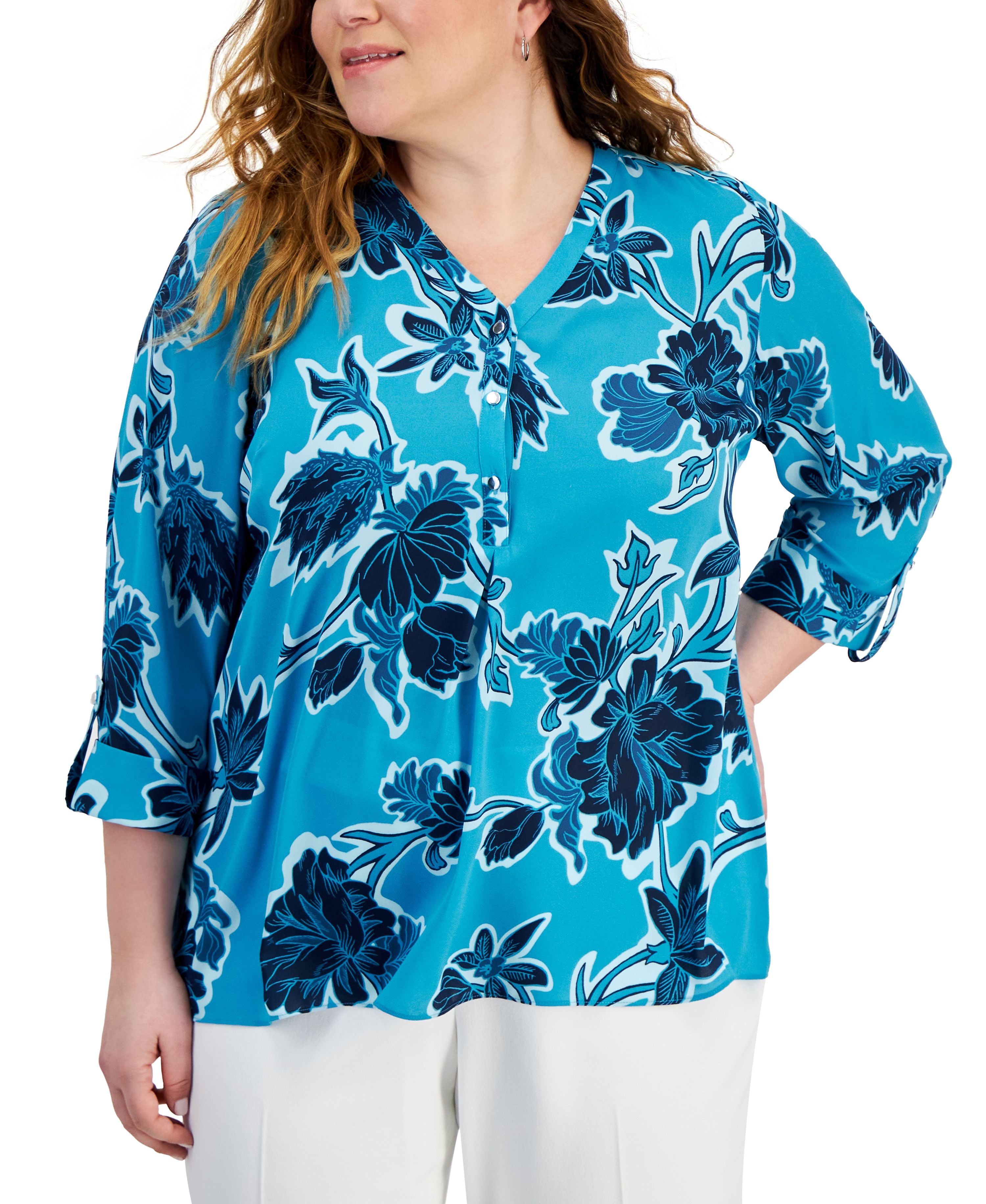 Plus Size Felicia Floral Utility Top