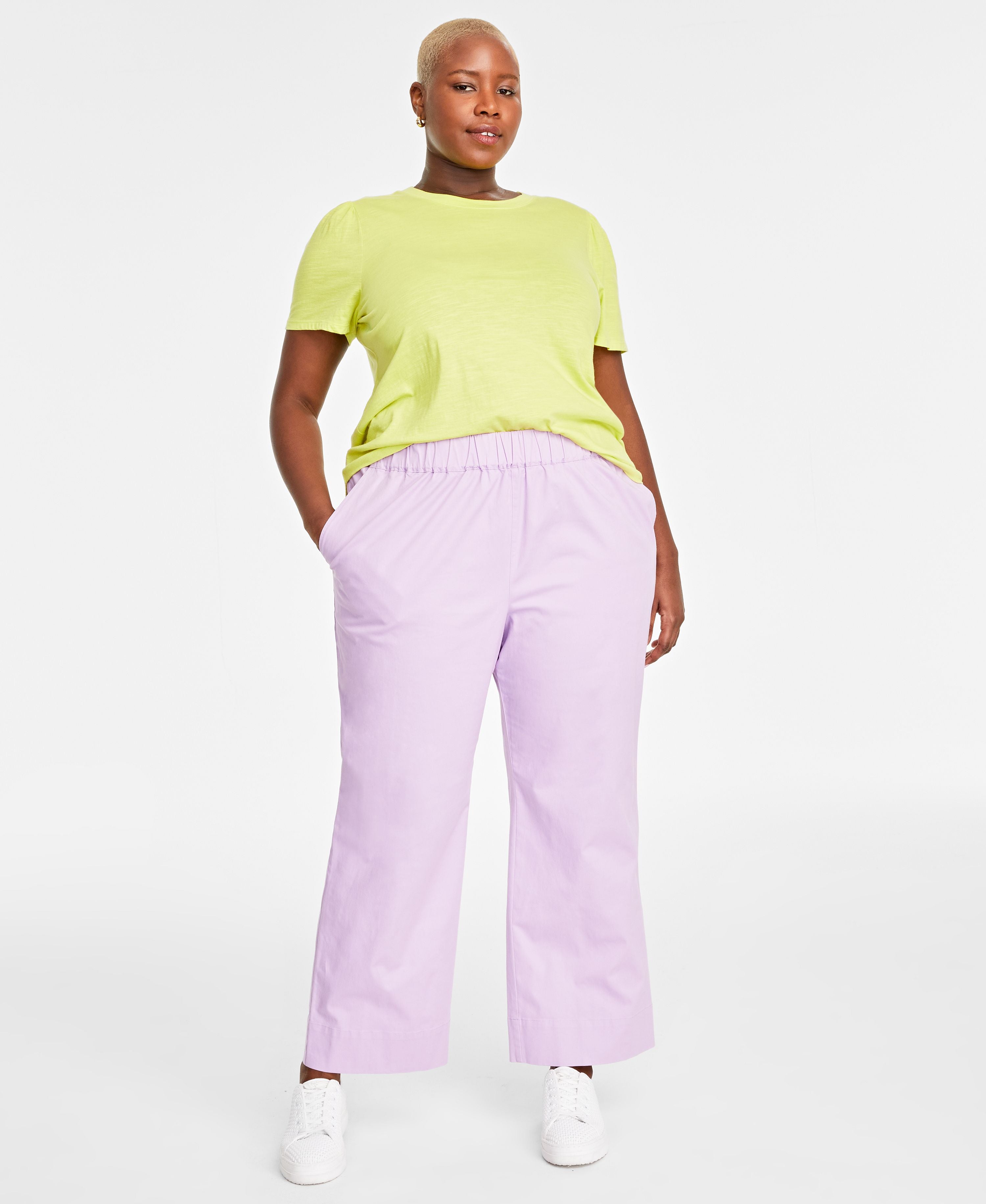 Trendy Plus Size Pull-On Chino Pants