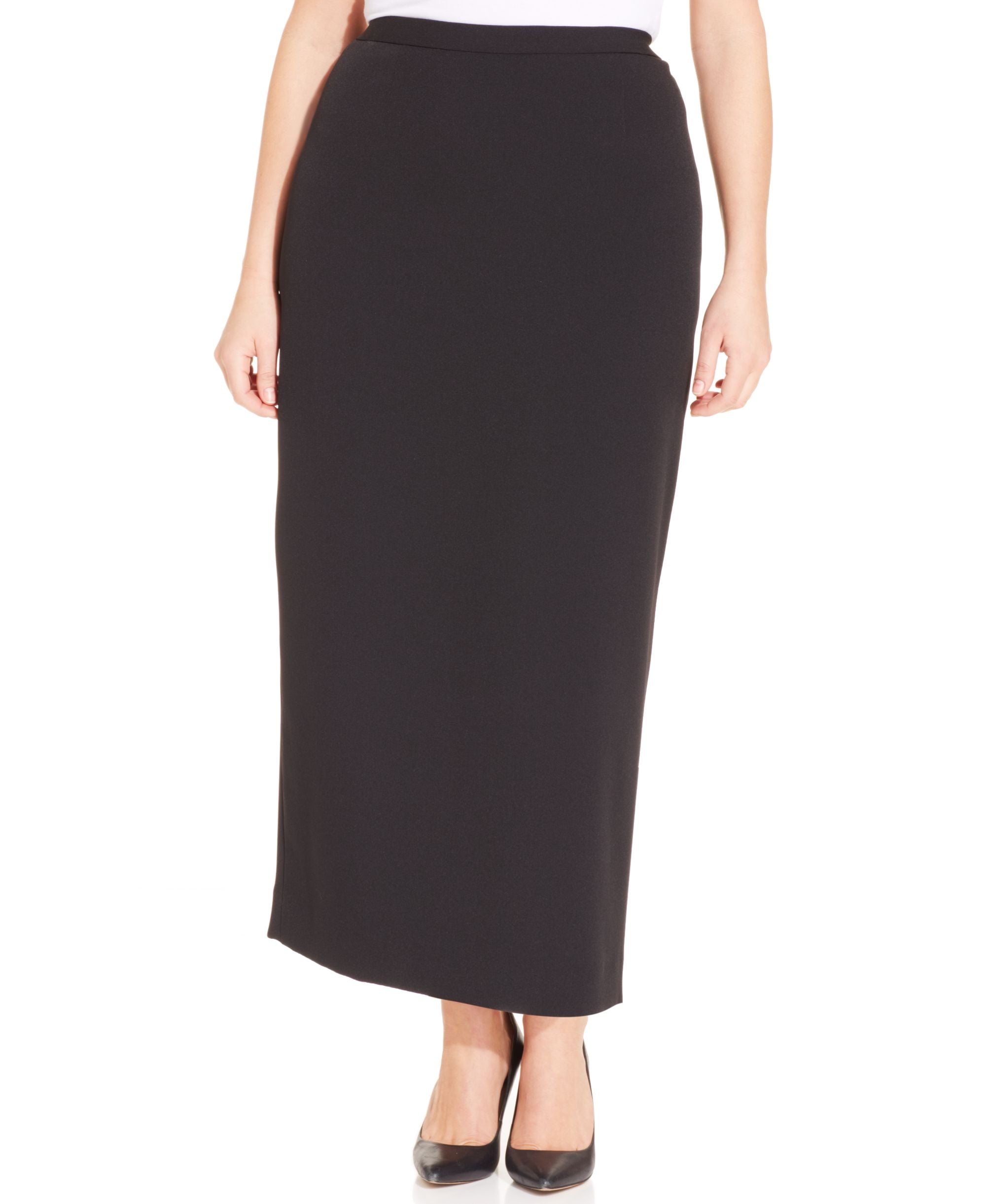 Plus Size Column Skirt Black 16W