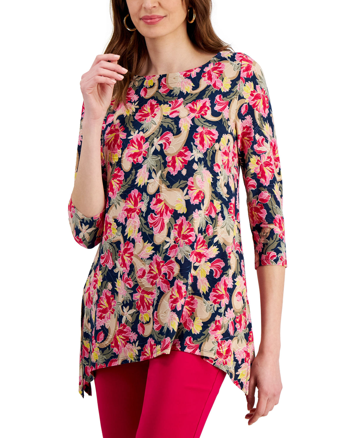 Women's Printed Jacquard Swing Top