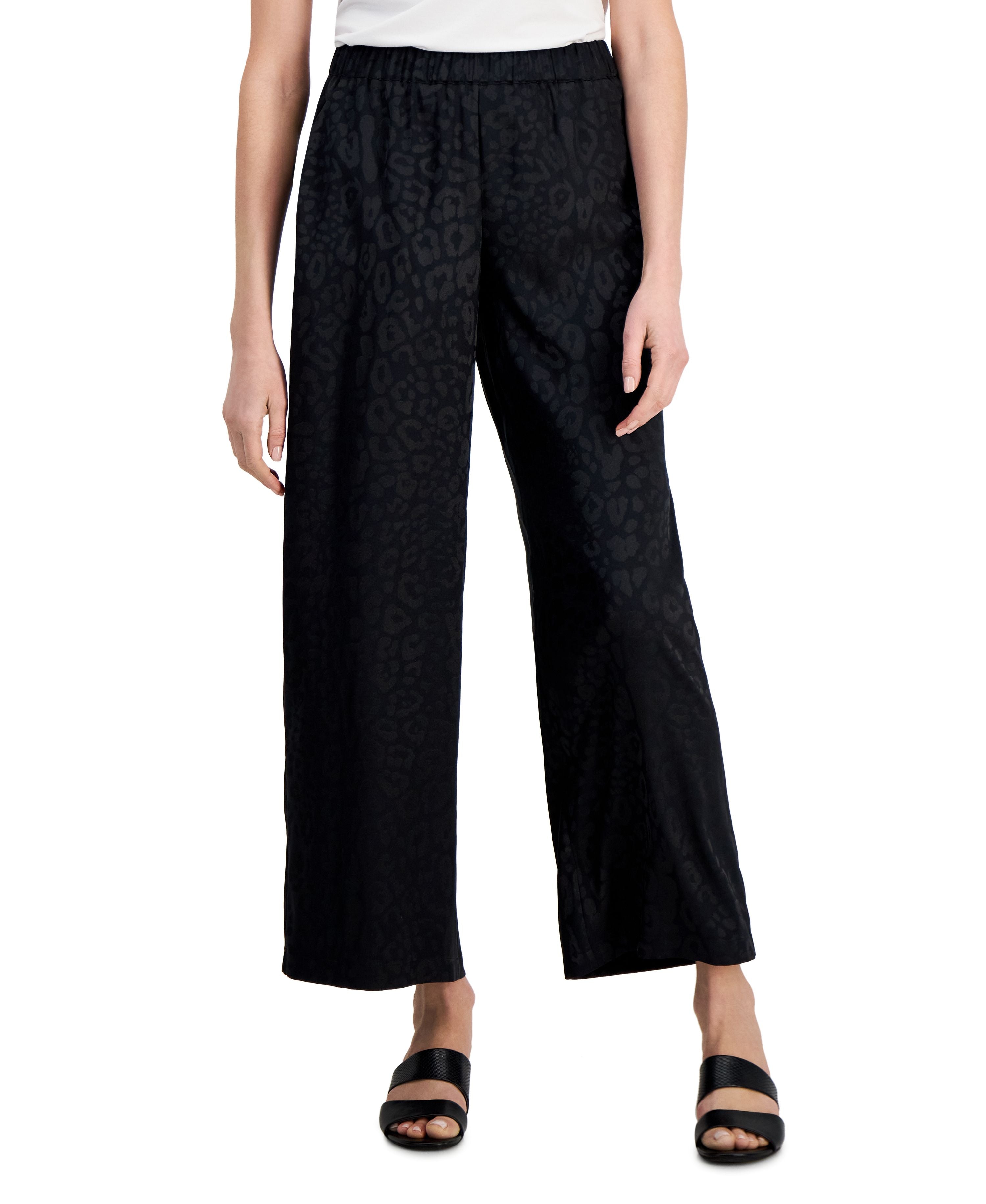 Women's Satin Jacquard Wide-Leg Pants
