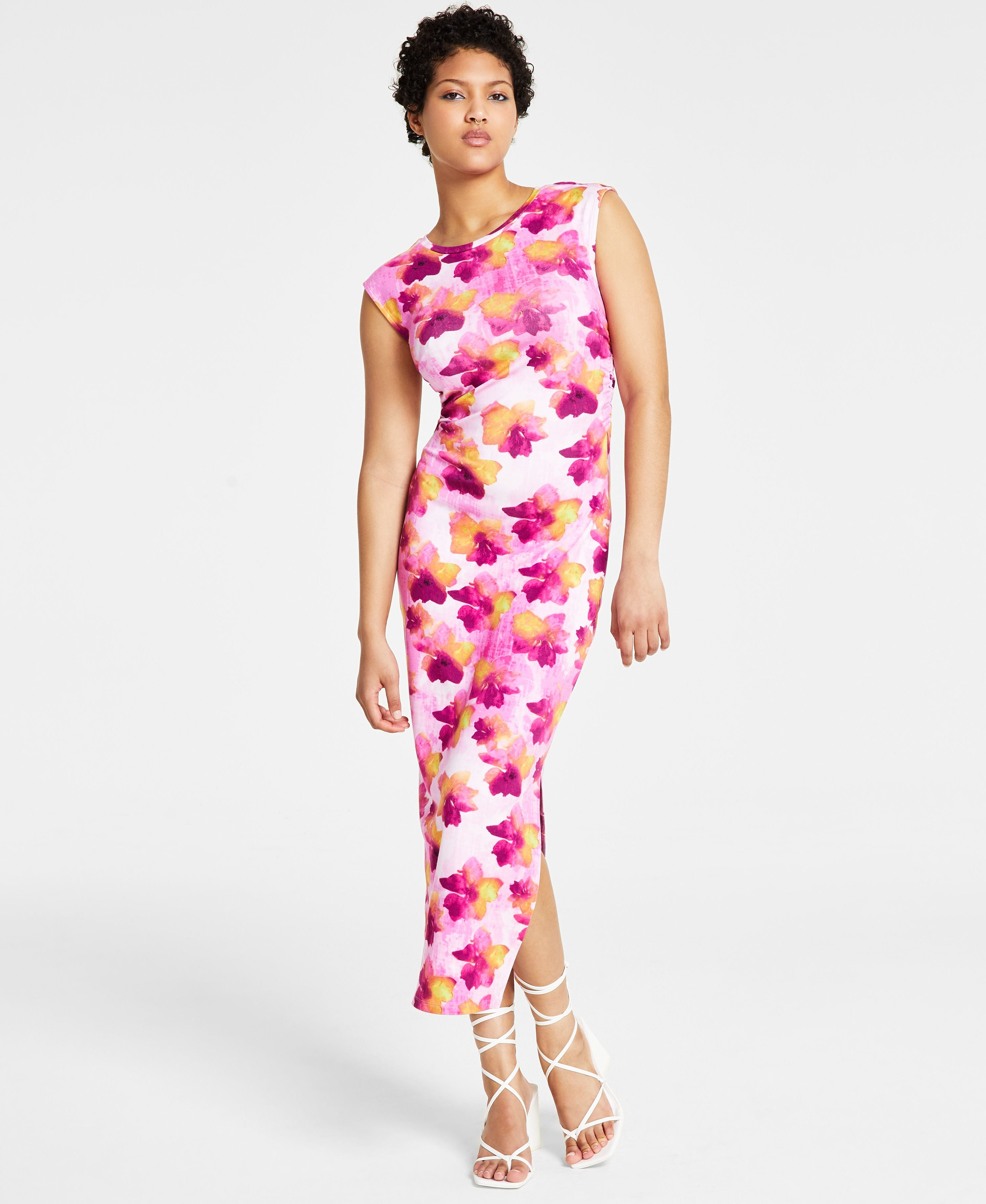 Women's Floral-Print Midi Dress