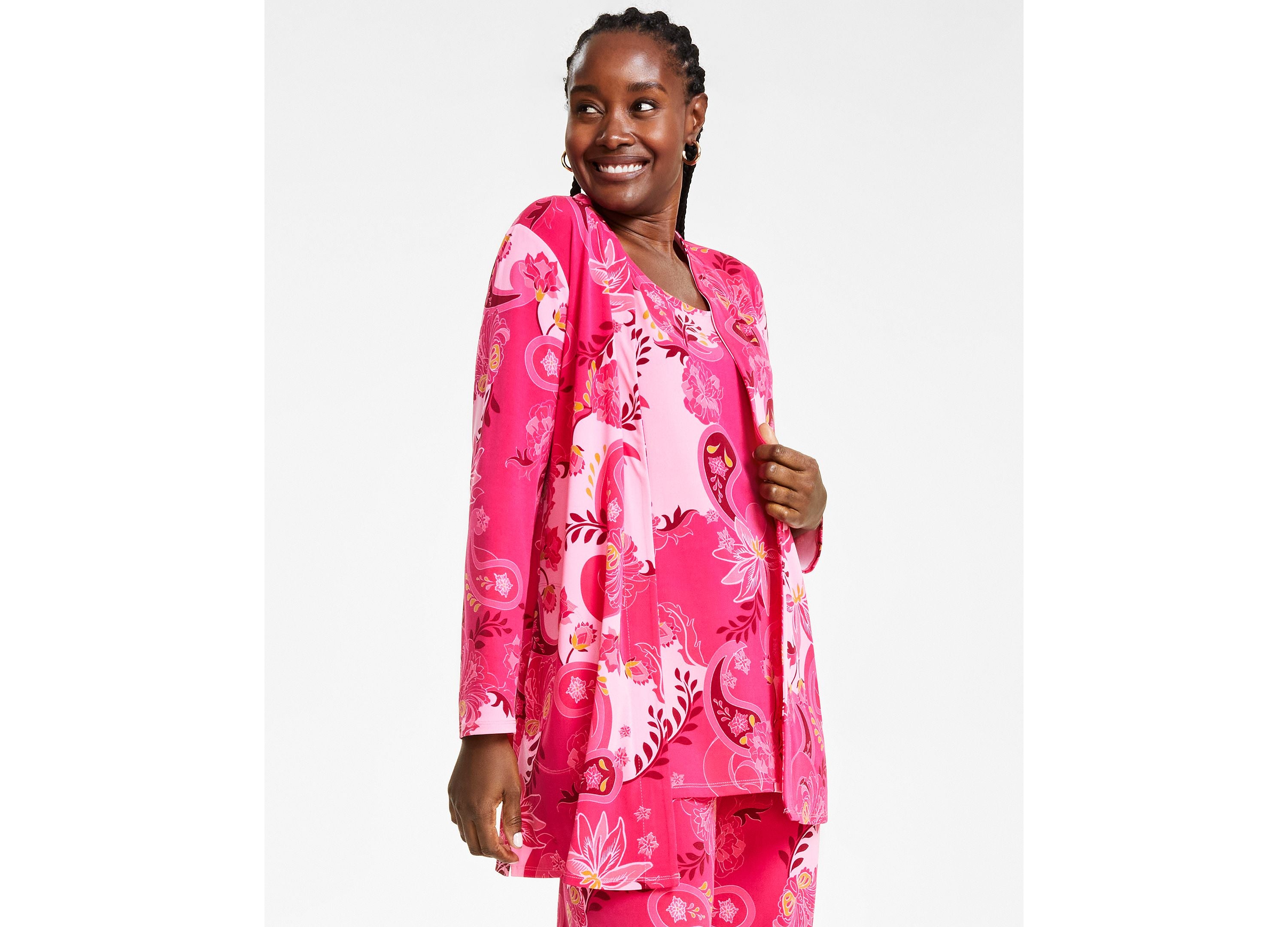Petite Glamorous Garden Open-Front Cardigan