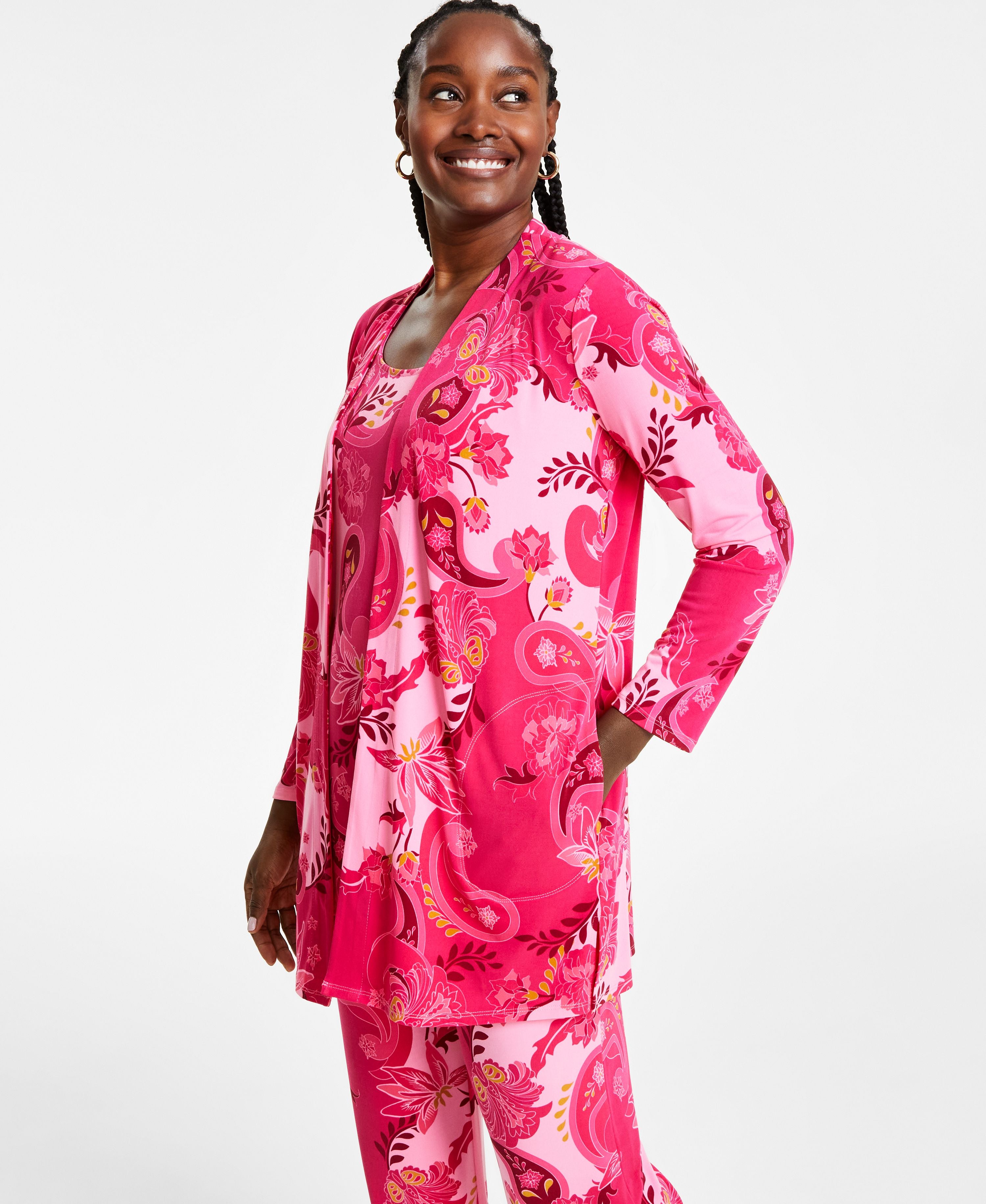 Petite Glamorous Garden Open-Front Cardigan
