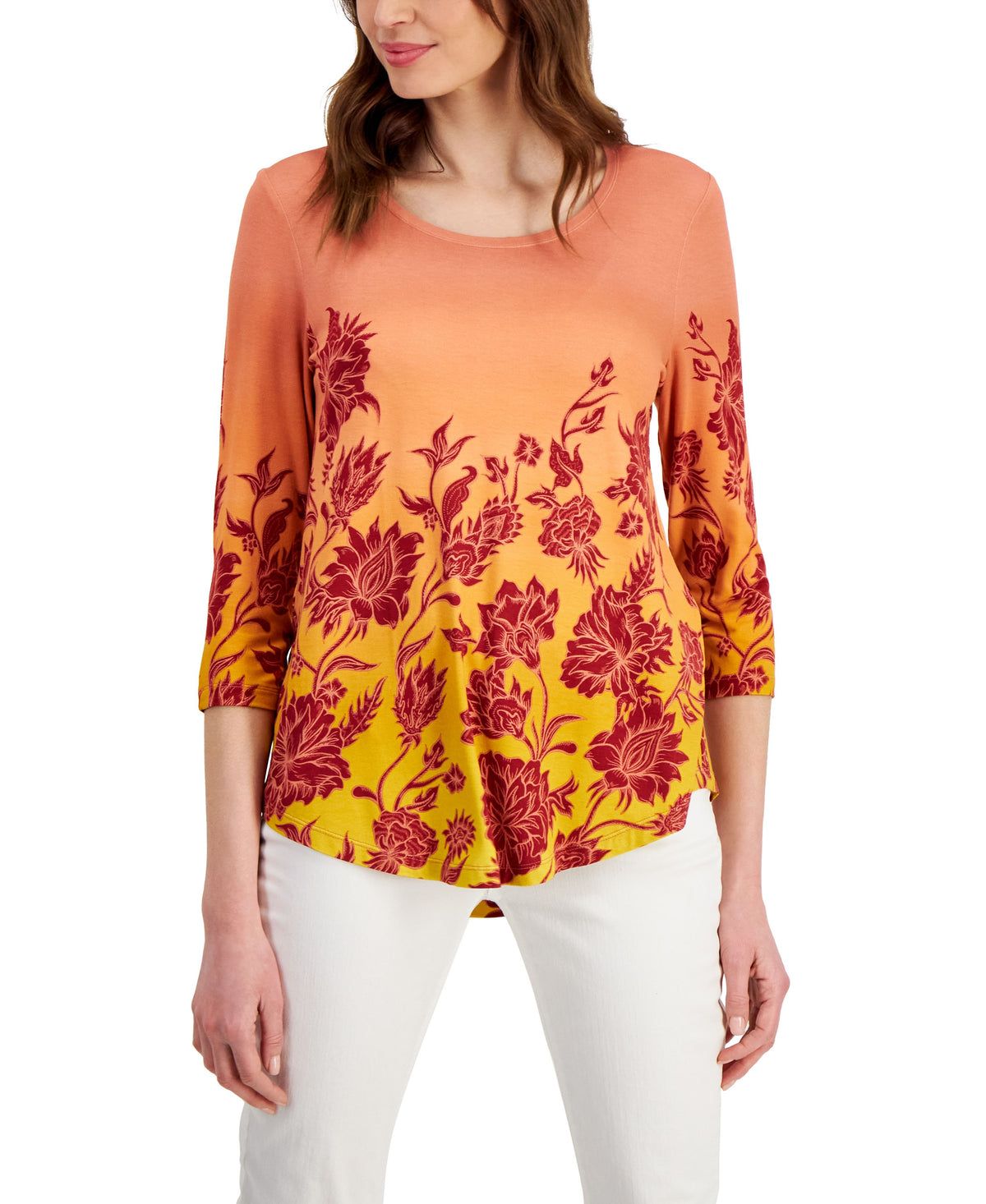 Women's Printed 3/4-Sleeve Top