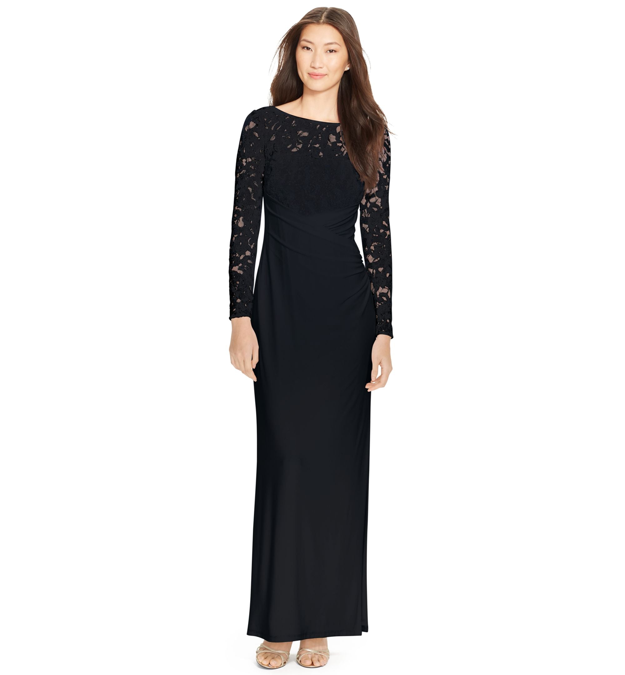 Polo Ralph Lauren Petite Faux-Wrap Sequined-Lace